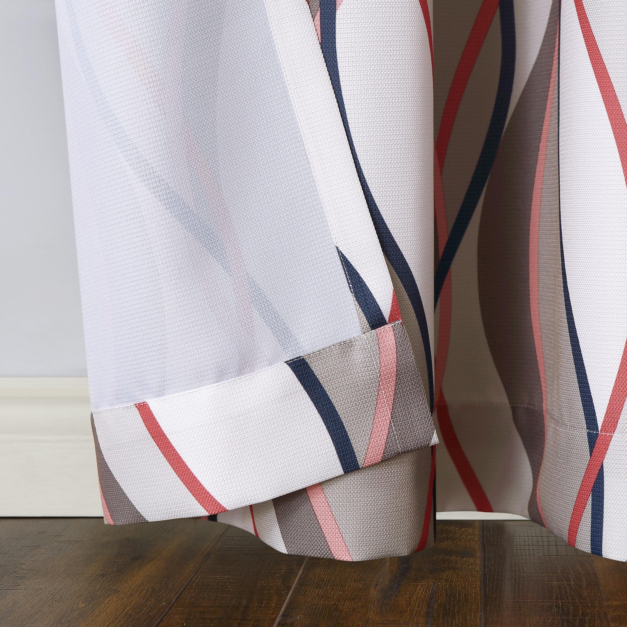 48"x63" No. 918 Semi-Sheer Intersect Ogee Wave Print Grommet Curtain Panel Nickel