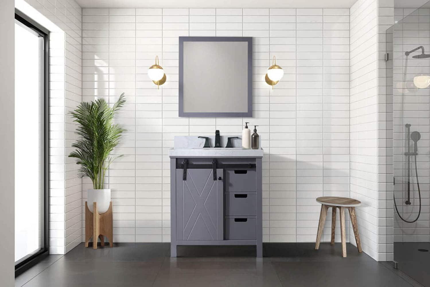 Lexora Marsyas 30 in W x 22 in D Bath Vanity