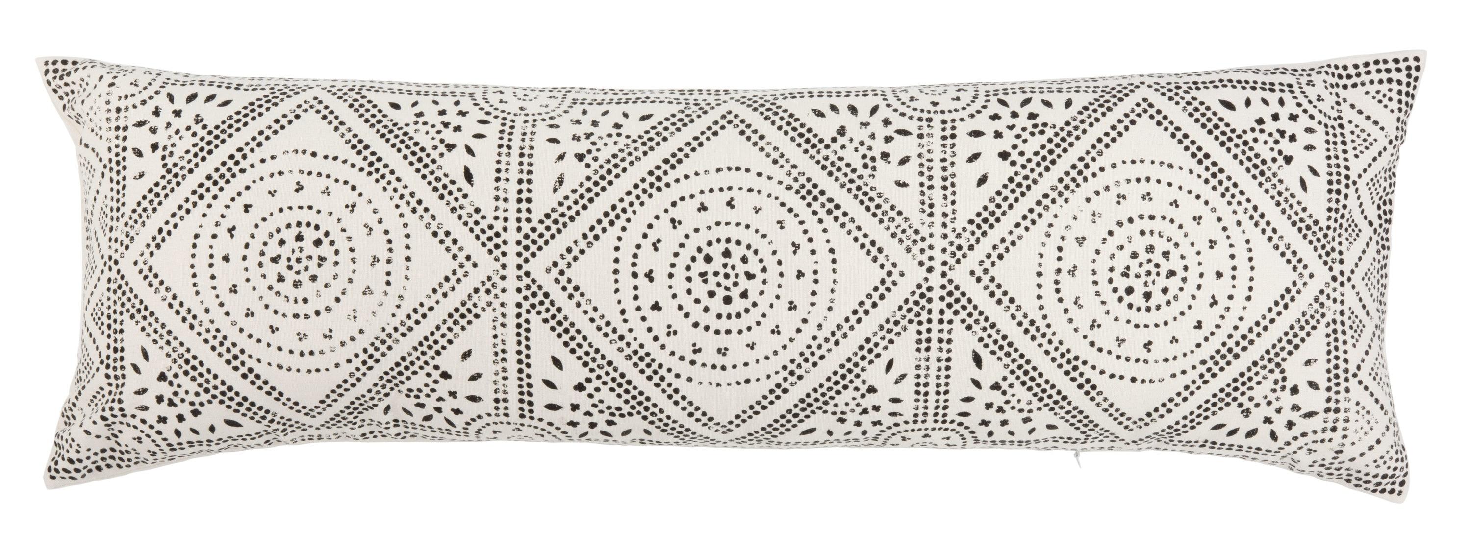 SAFAVIEH Valenti Bohemian Medallion Pillow, 12" x 36", Beige/Black