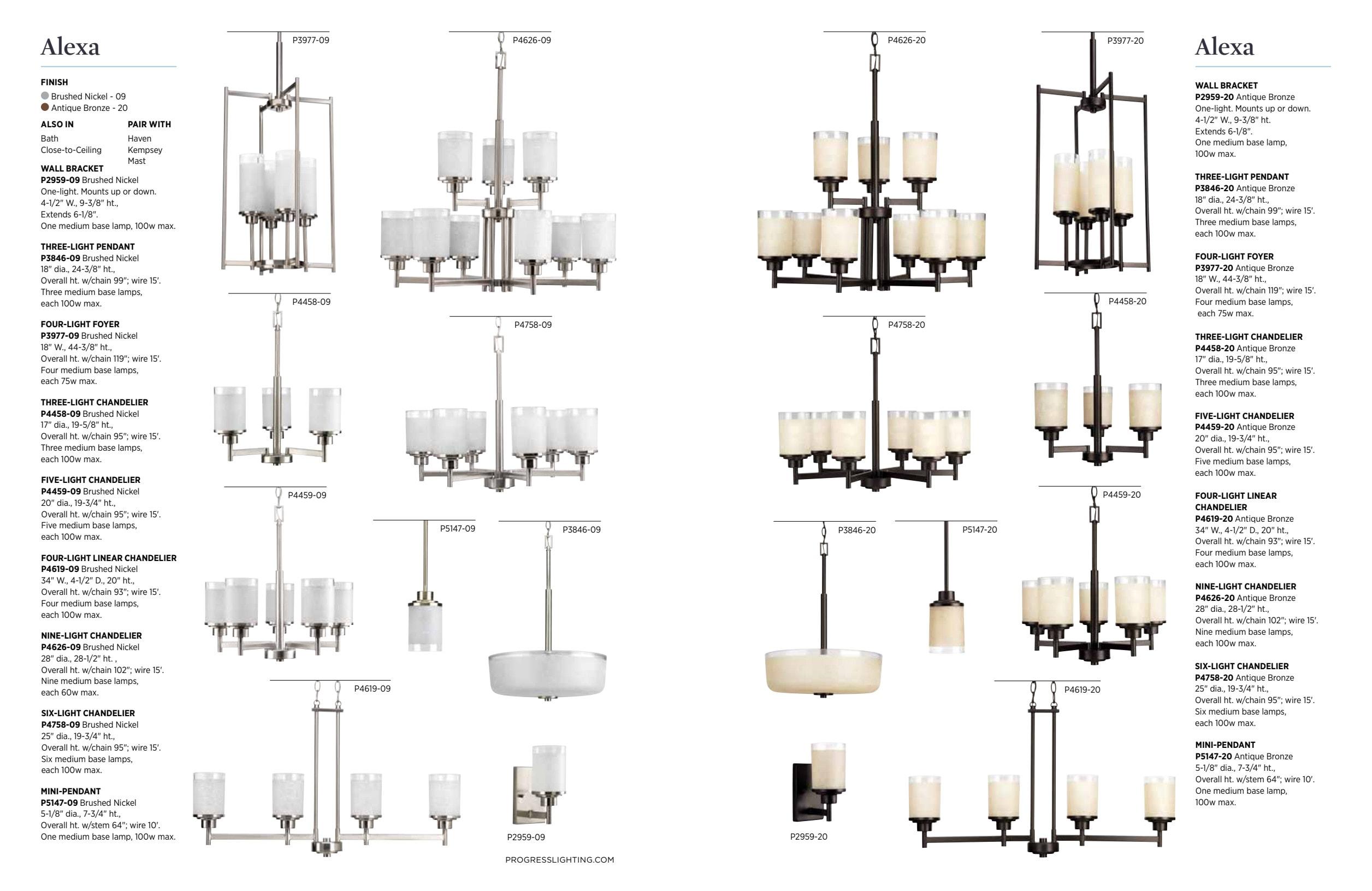 Progress Lighting Alexa Collection 4-Light Bath Fixture, Brushed Nickel, White Linen Glass Shade