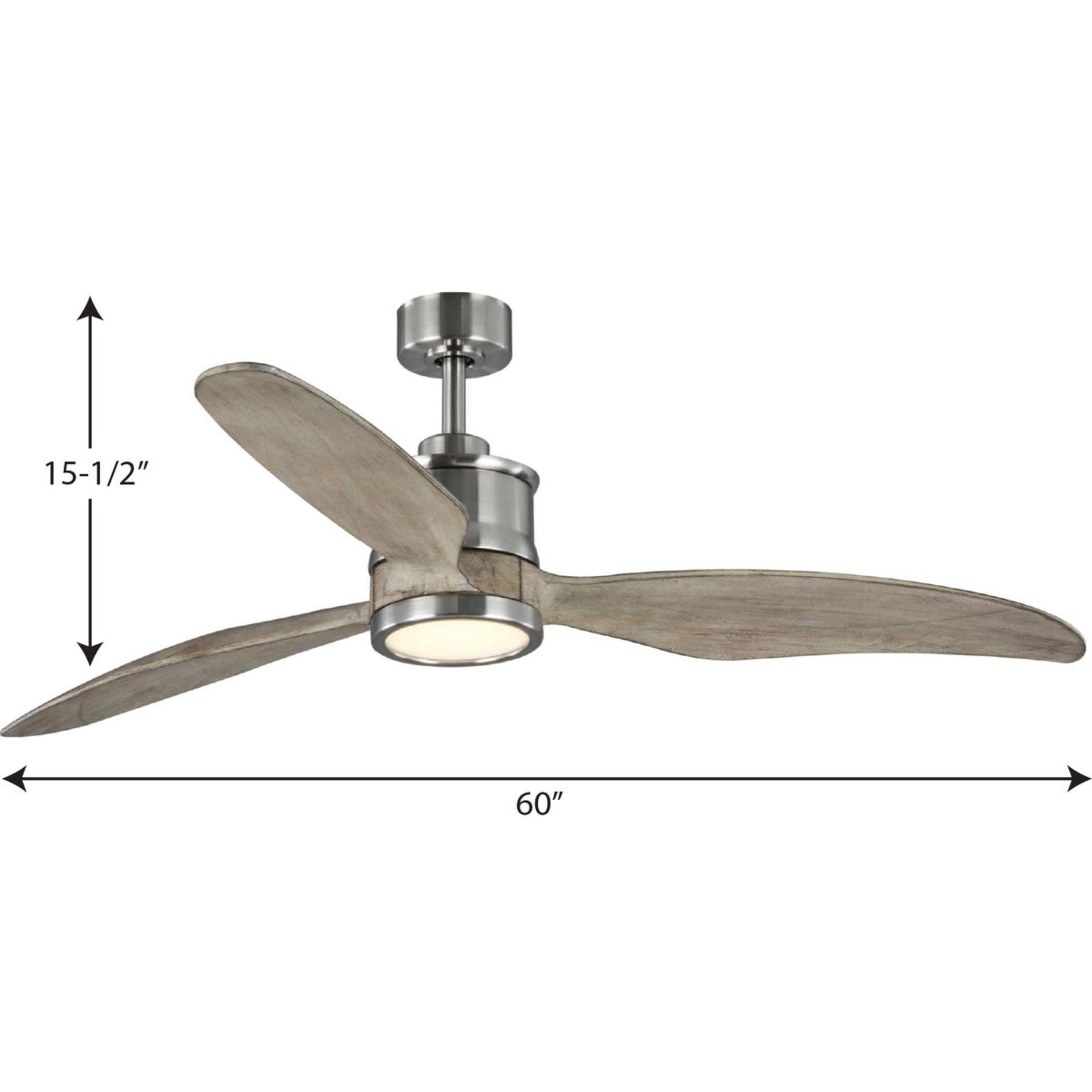 P250002-009-30-Progress Lighting-Farris - Wide - Ceiling Fan - 1 Light - Handheld Remote in Modern style - 60 Inches wide by 15.5 Inches high-Brushed