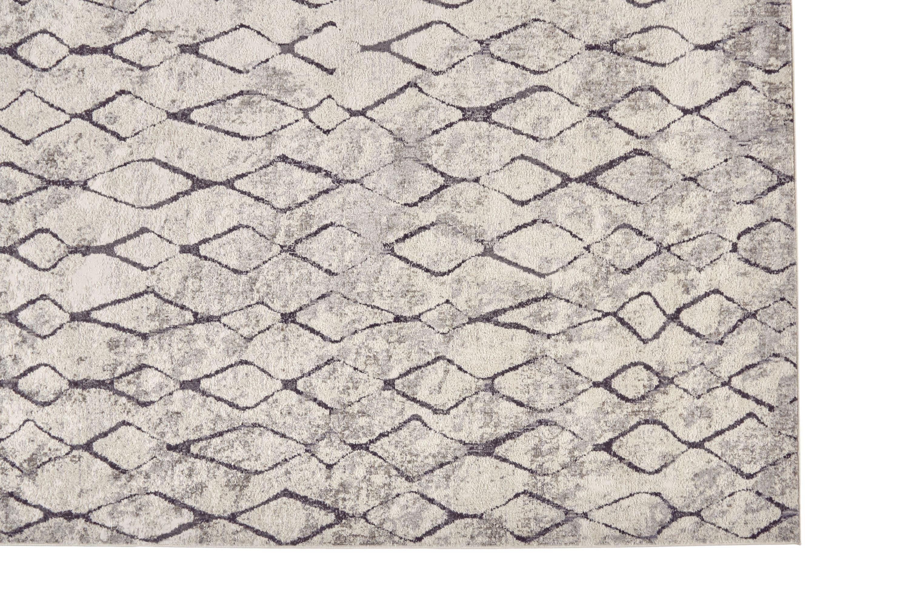 Kano Transitional Diamond Ivory/Gray/Taupe Area Rug