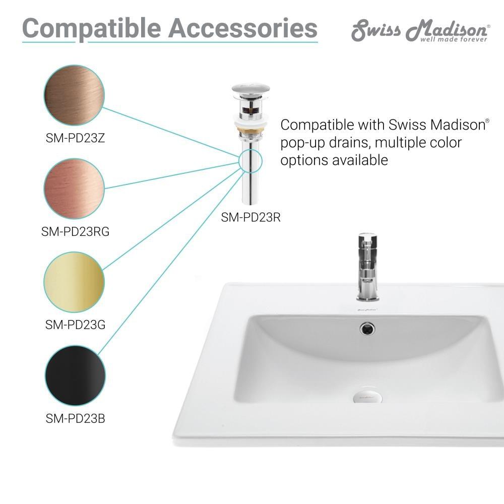 Swiss Madison Ceramic 24" Single Bathroom Vanity Top