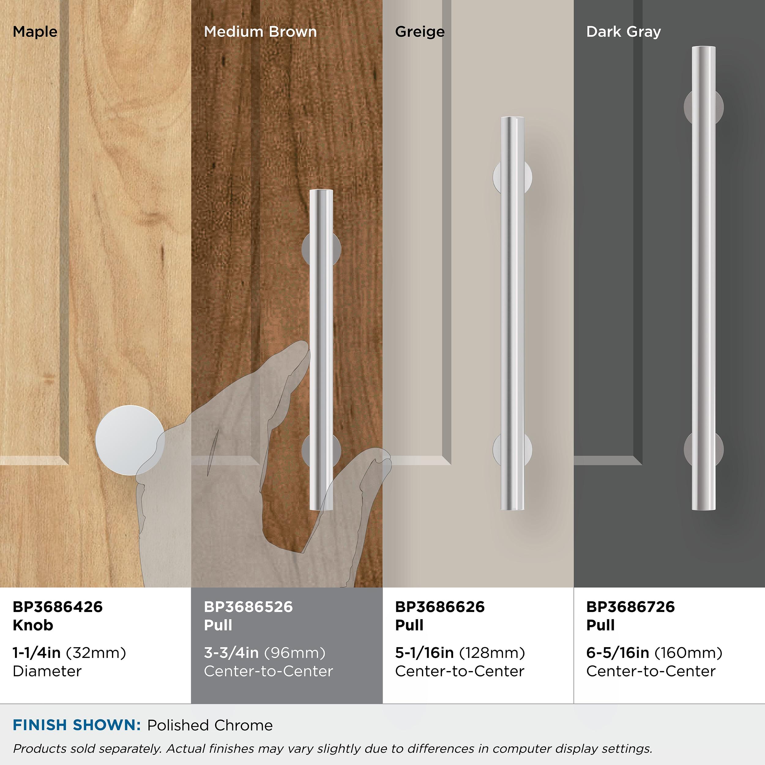 Amerock Radius 3-3/4 inch (96mm) Center-to-Center Polished Chrome Cabinet Pull