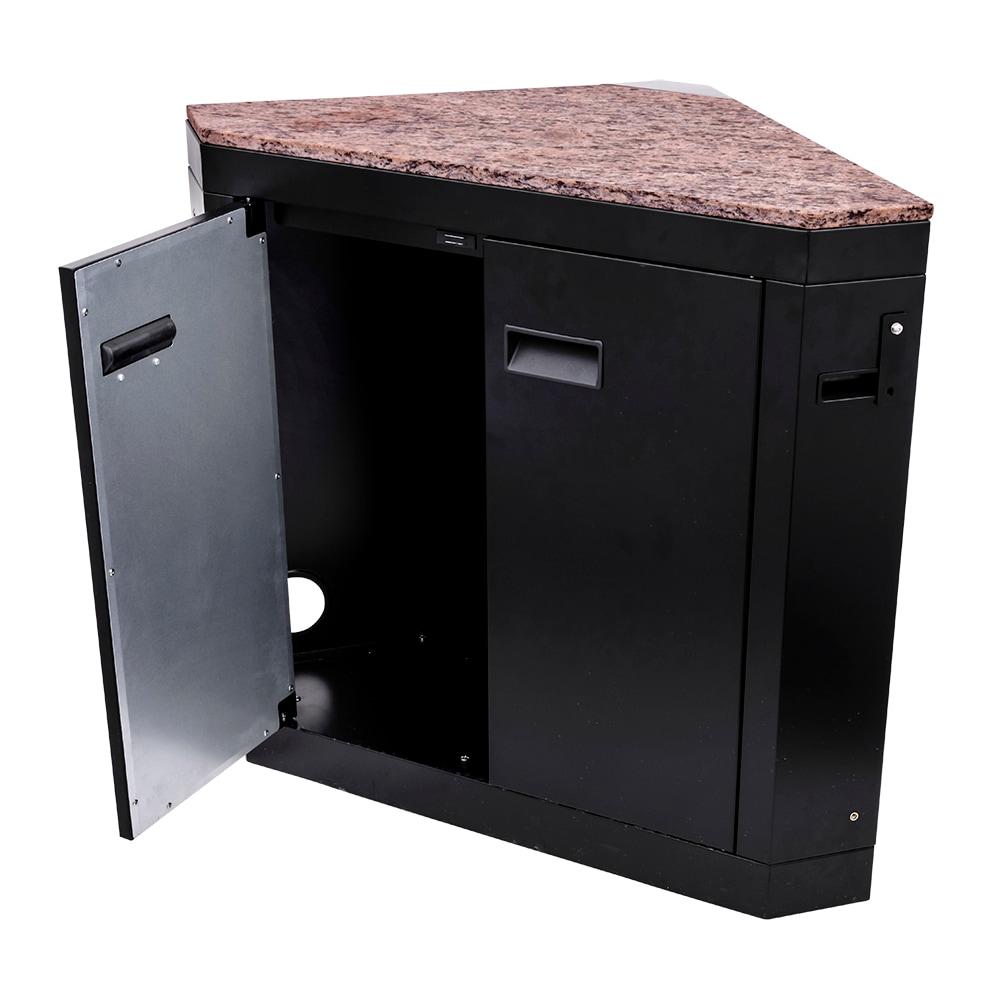 Charbroil Medallion Series Modular Outdoor Kitchen Corner Component with Storage, Black