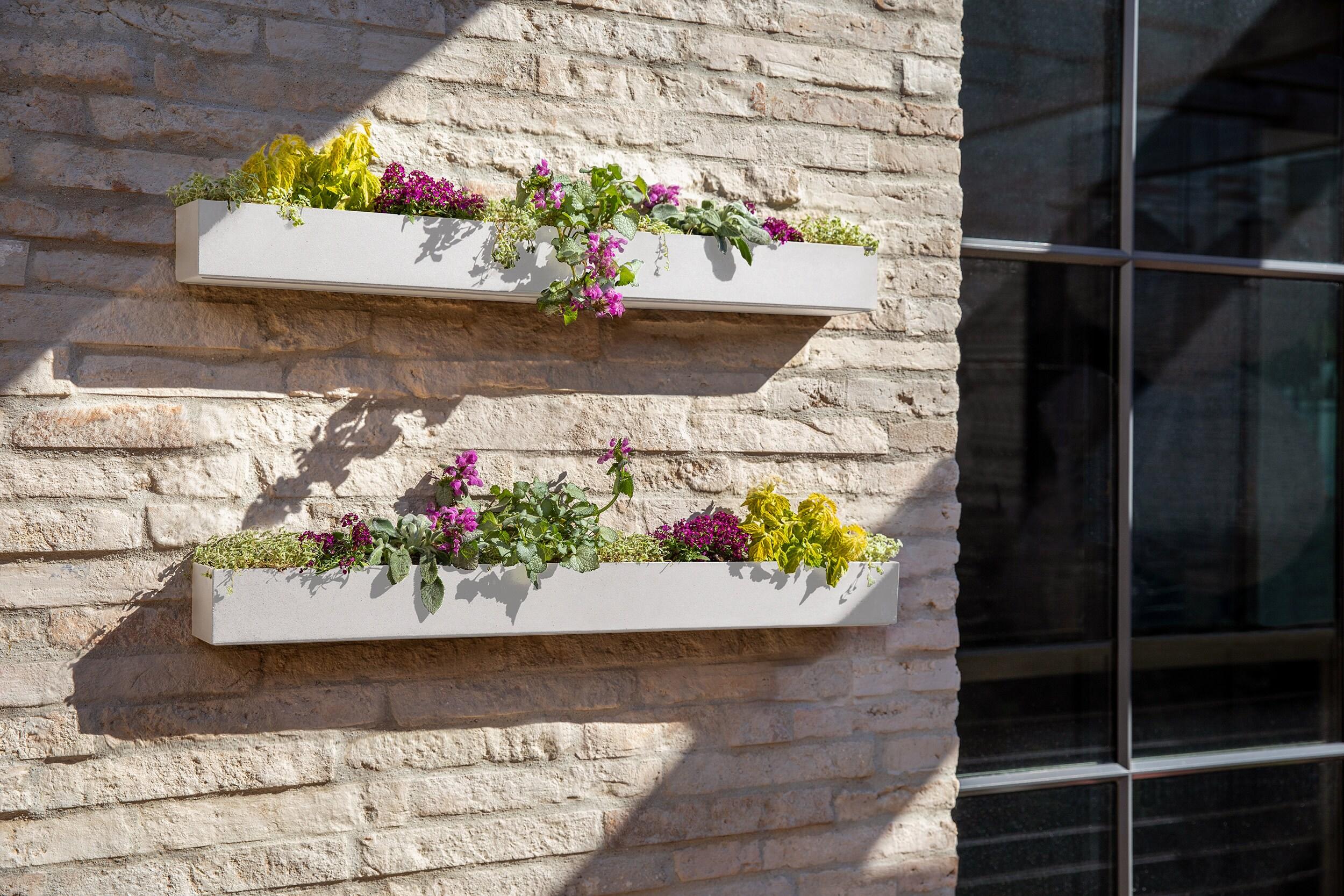 Veadek Geo Series Trough Hanging 32" Planter - 2-Pack White