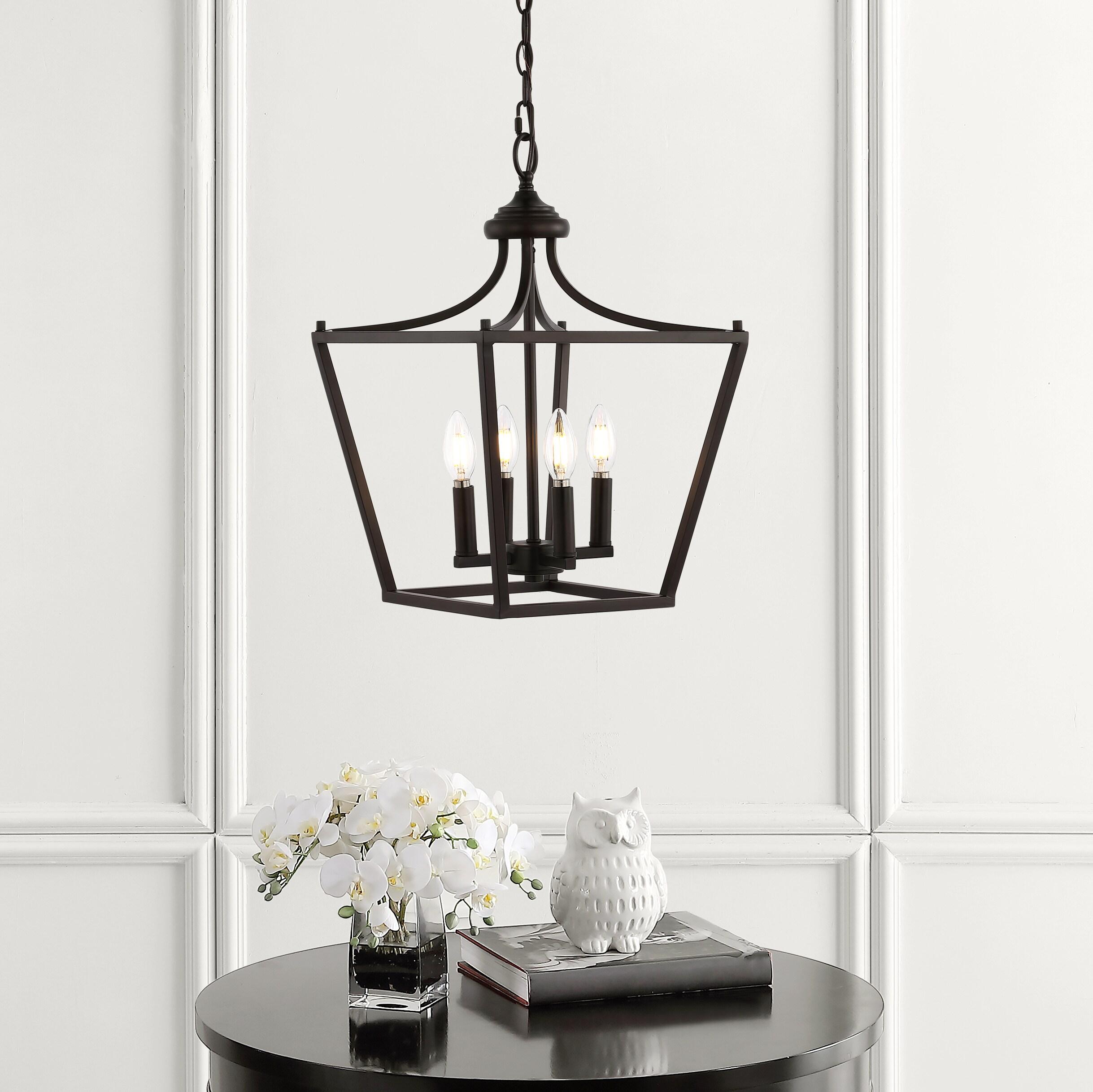 Camden 13" 4-Light Iron Classic Midcentury Pendant Lantern, Oil Rubbed Bronze