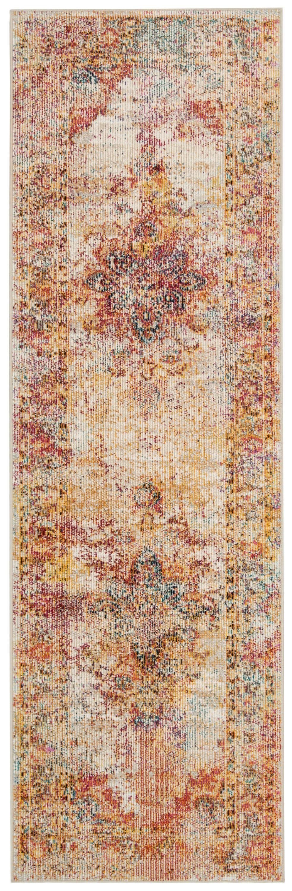 Crystal CRS508 Power Loomed Runner Rug - Cream/Rose - 2'2"x7' - Safavieh.