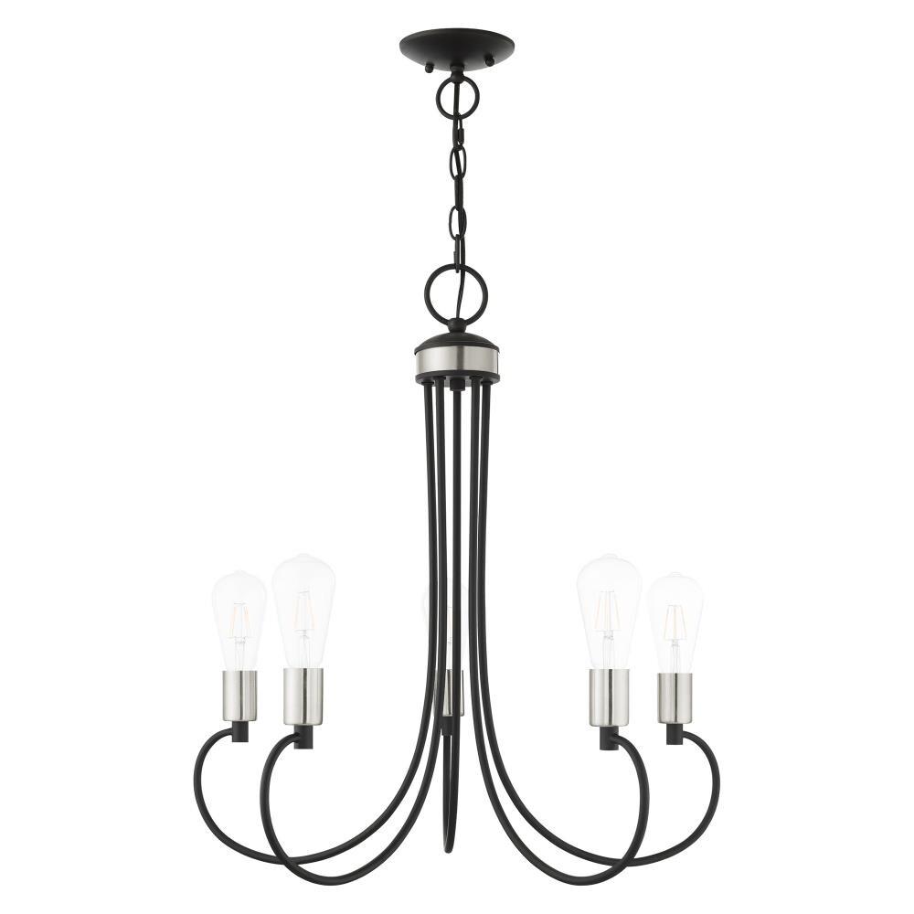 Livex Lighting Bari 5 - Light Chandelier in  Black