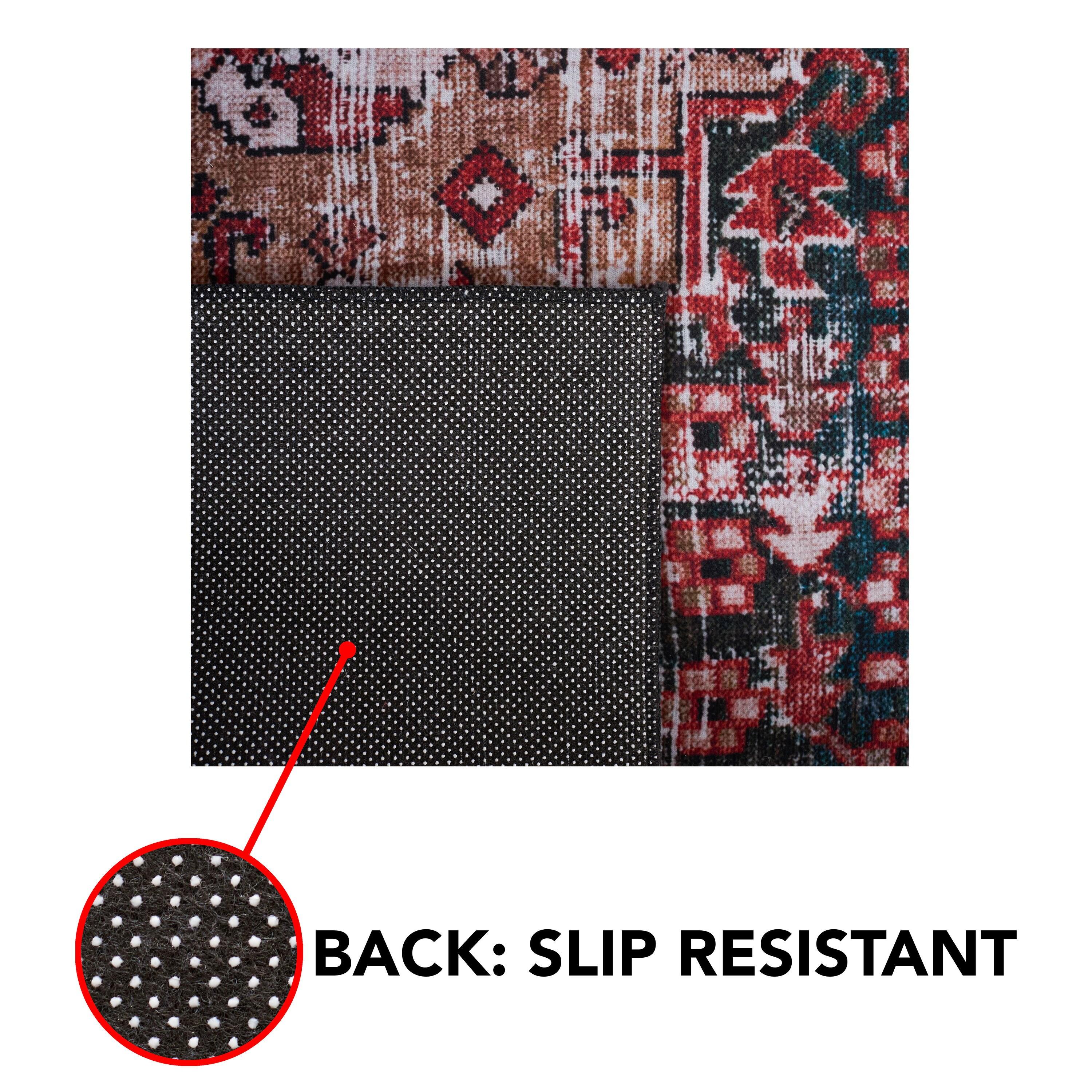 Tucson TSN114 Power Loomed Machine Washable Area Rug - Rust/Green - 6'x6' - Safavieh.