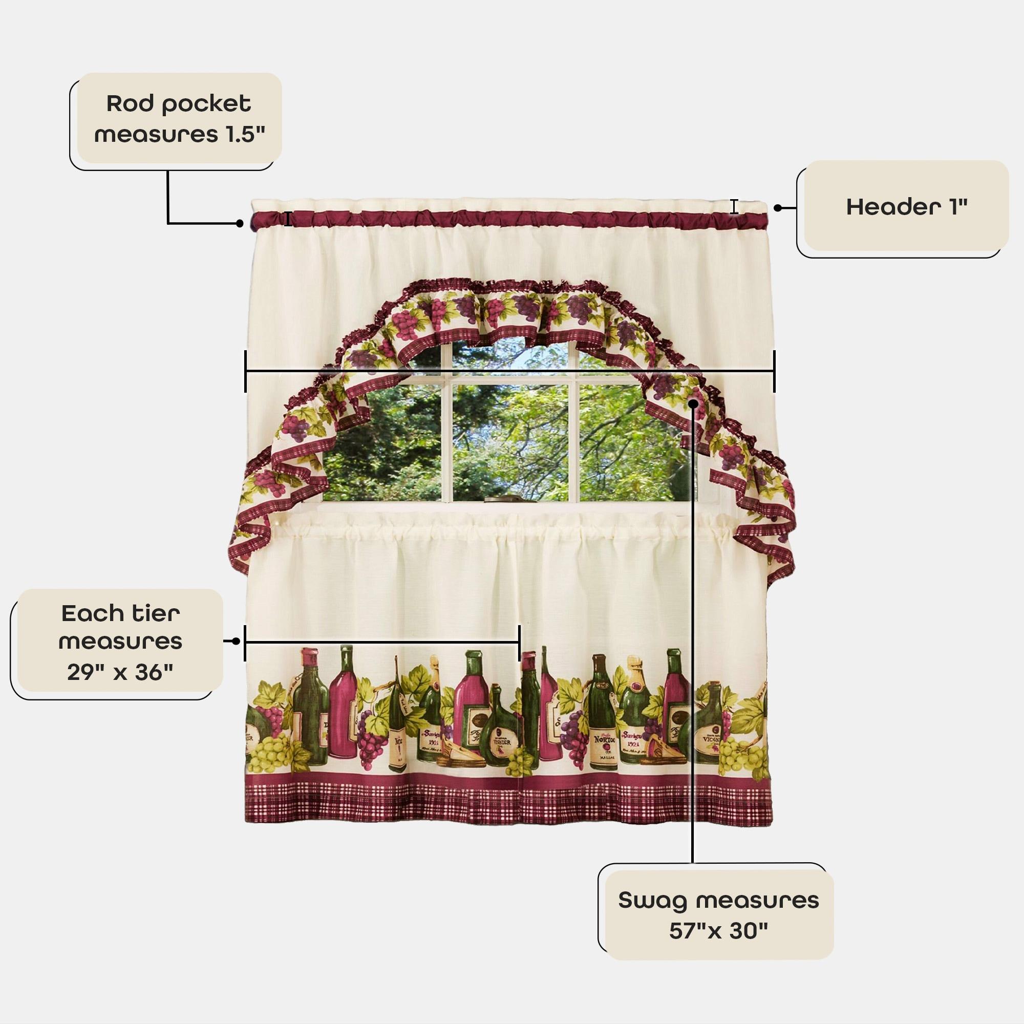 Chardonnay Kitchen Curtain & Swag Set, 1 Each