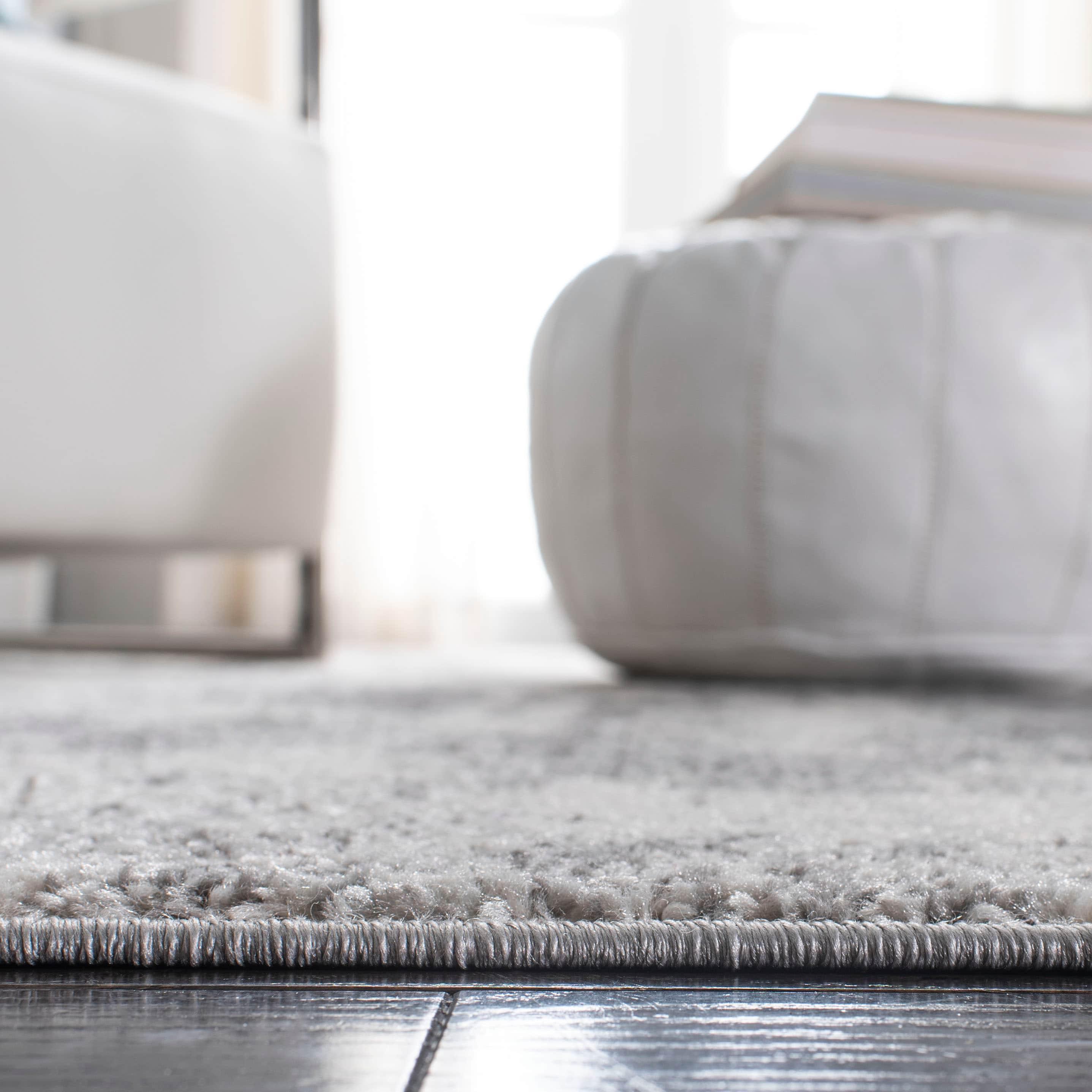 Tulum TUL232 Power Loomed Area Rug - Ivory/Charcoal - 6'7"x6'7" - Safavieh.