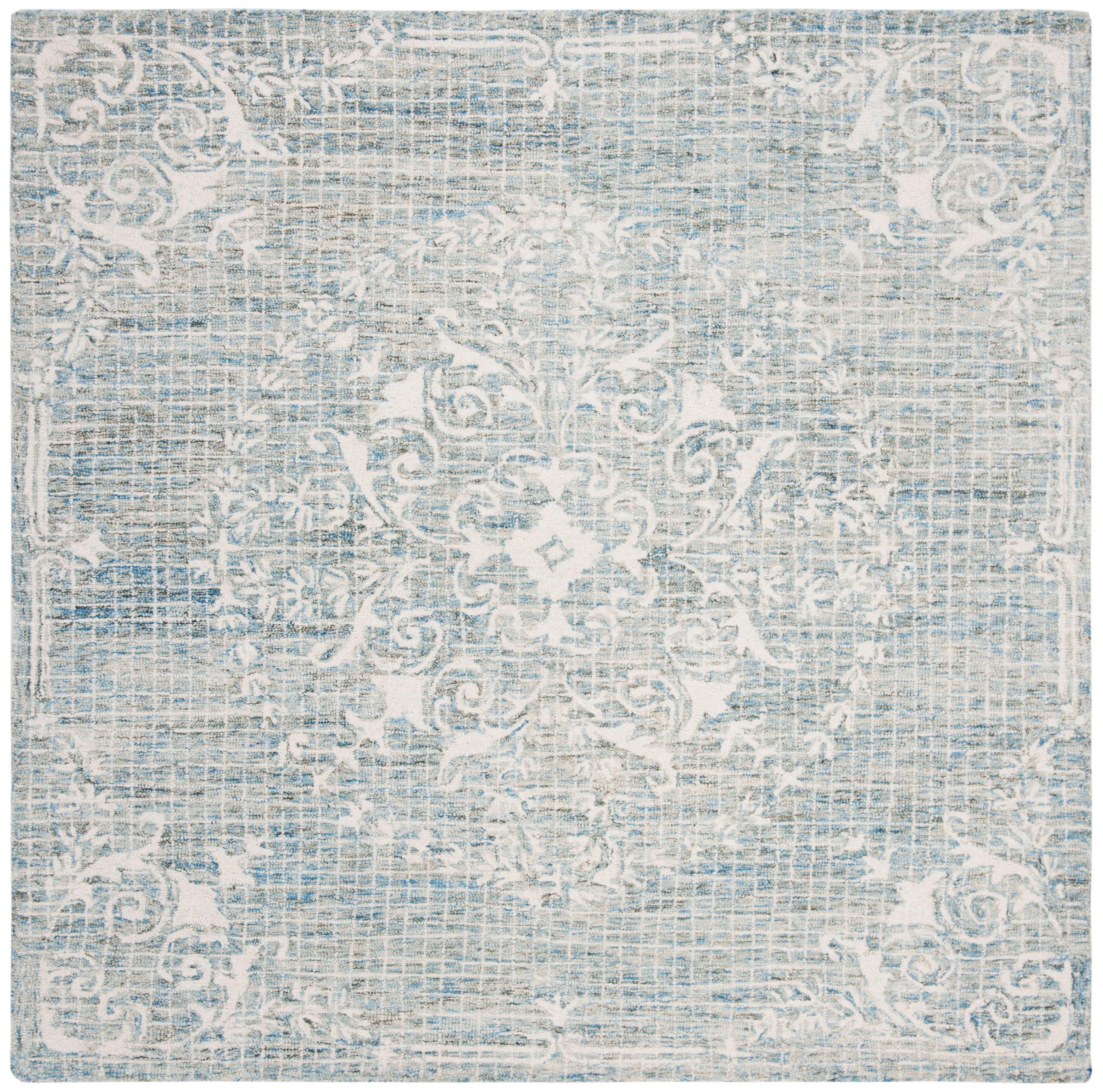 Abstract ABT762 Handmade Indoor Area Rug - Light Blue - 6'x6' - Safavieh
