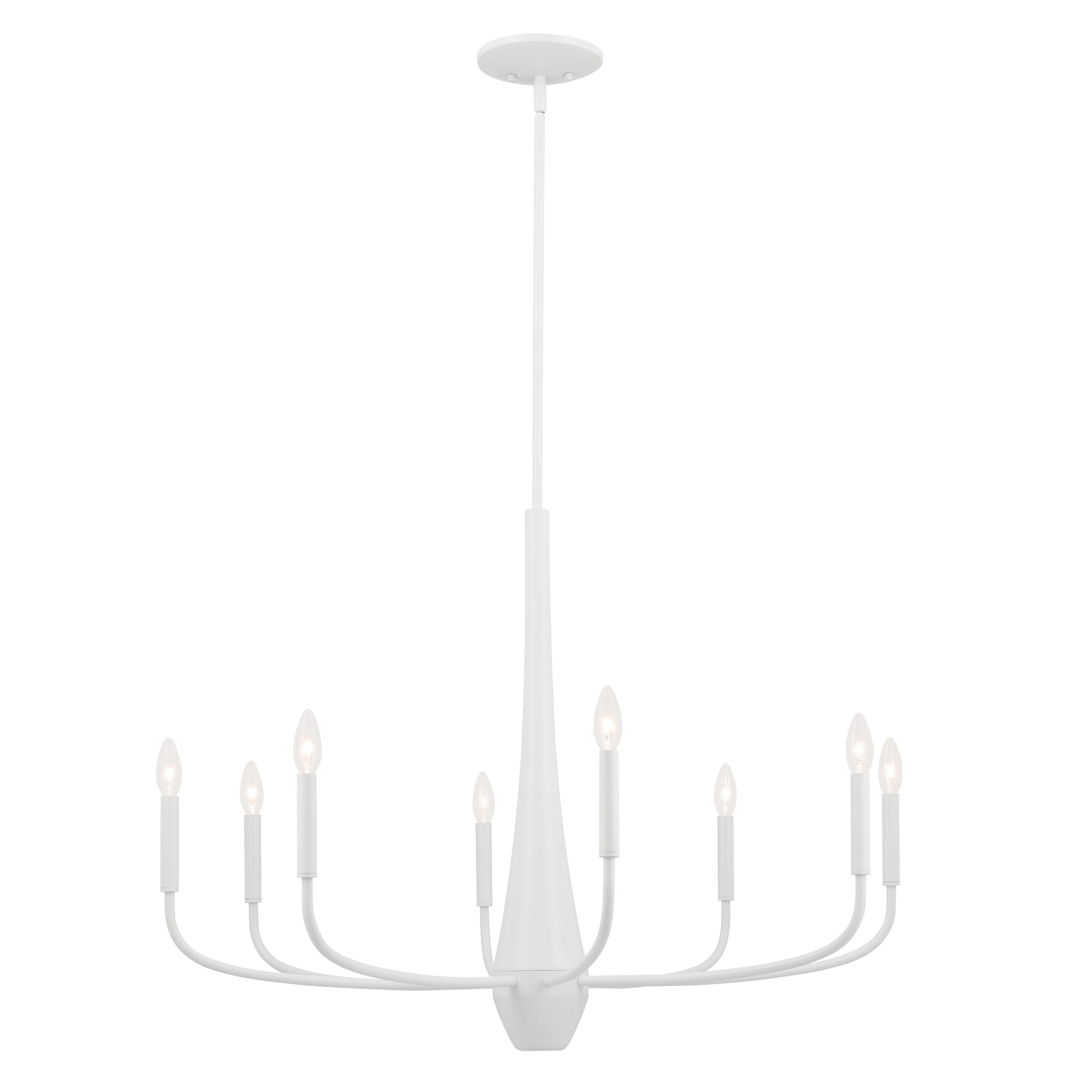 Kichler Deela 8 -Light White Modern/contemporary For Use in Bedrooms, Dining Rooms, Foyers, Kitchens, Living Rooms Chandelier