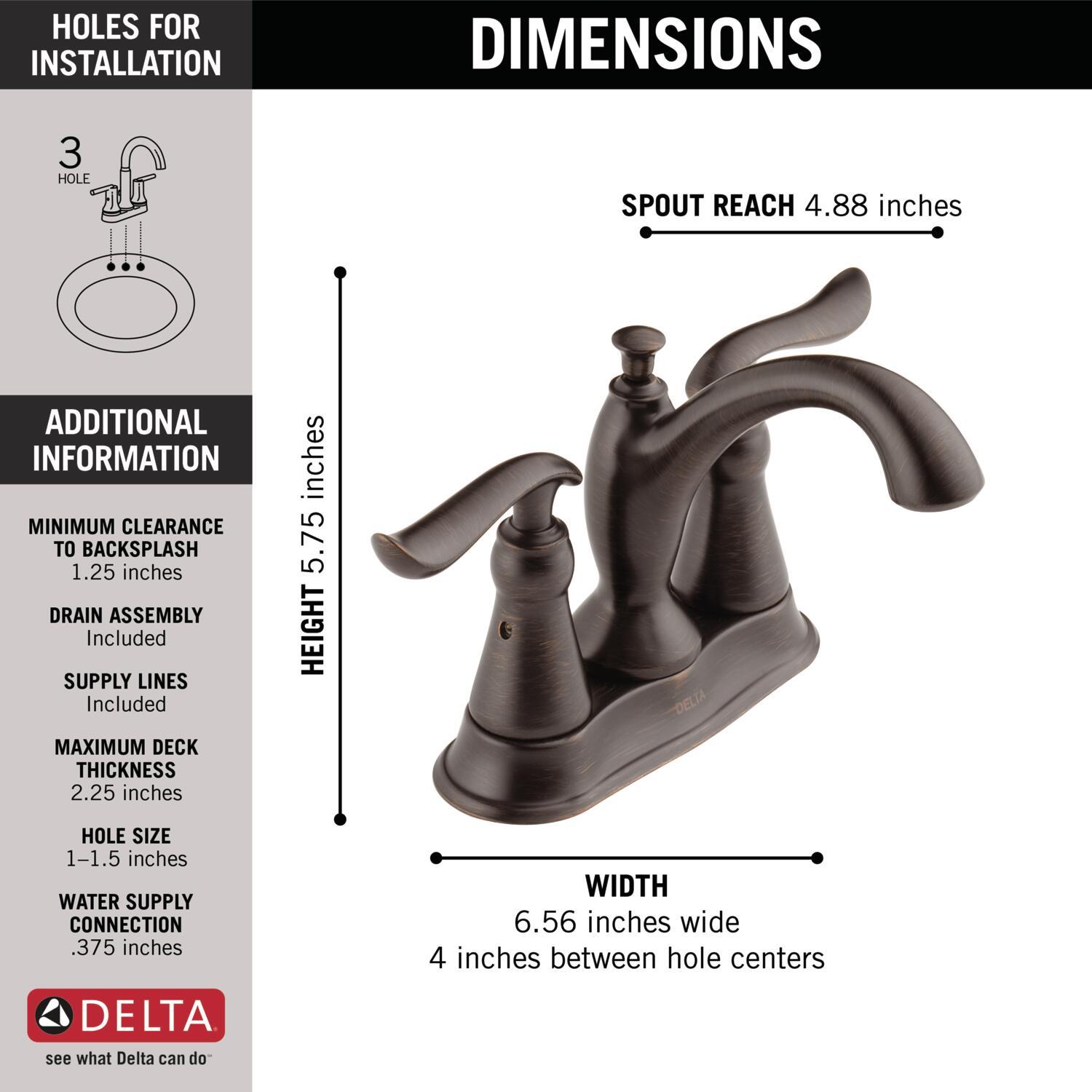 Linden Centerset Bathroom Faucet with Drain Assembly, 2-handle Bathroom Sink Faucet