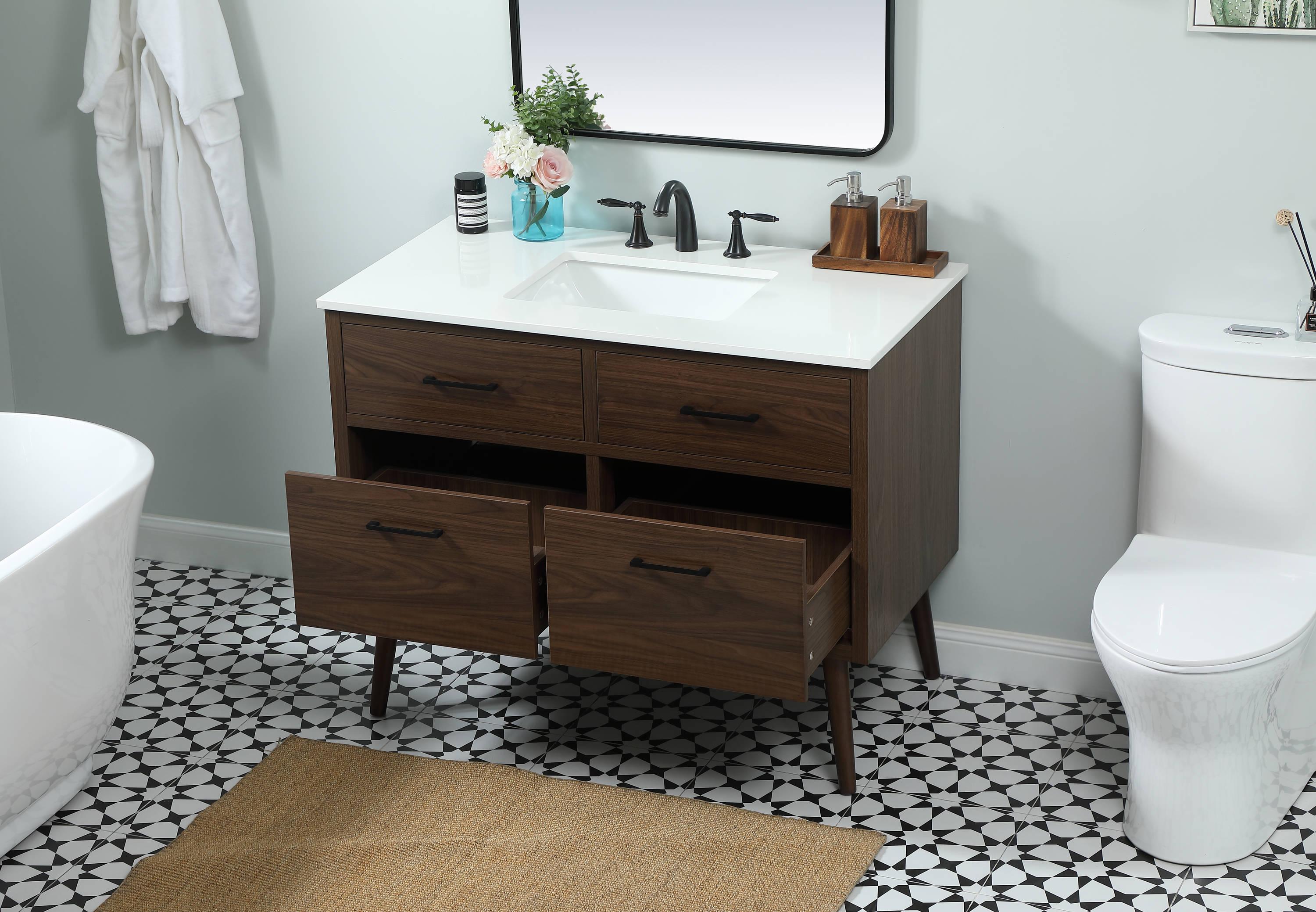 Elegant Kitchen and Bath Elegant Kitchen and Bath 42 Inch Single Bathroom Vanity in Natural Oak