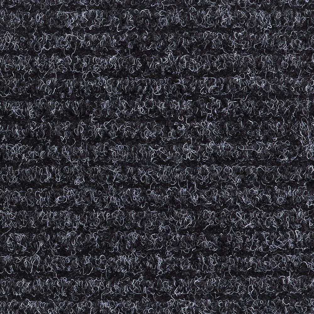 Ottomanson Stepwell Collection Utility Ribbed Garage Mat/Patio/Long Hallway Runner Rug, Black