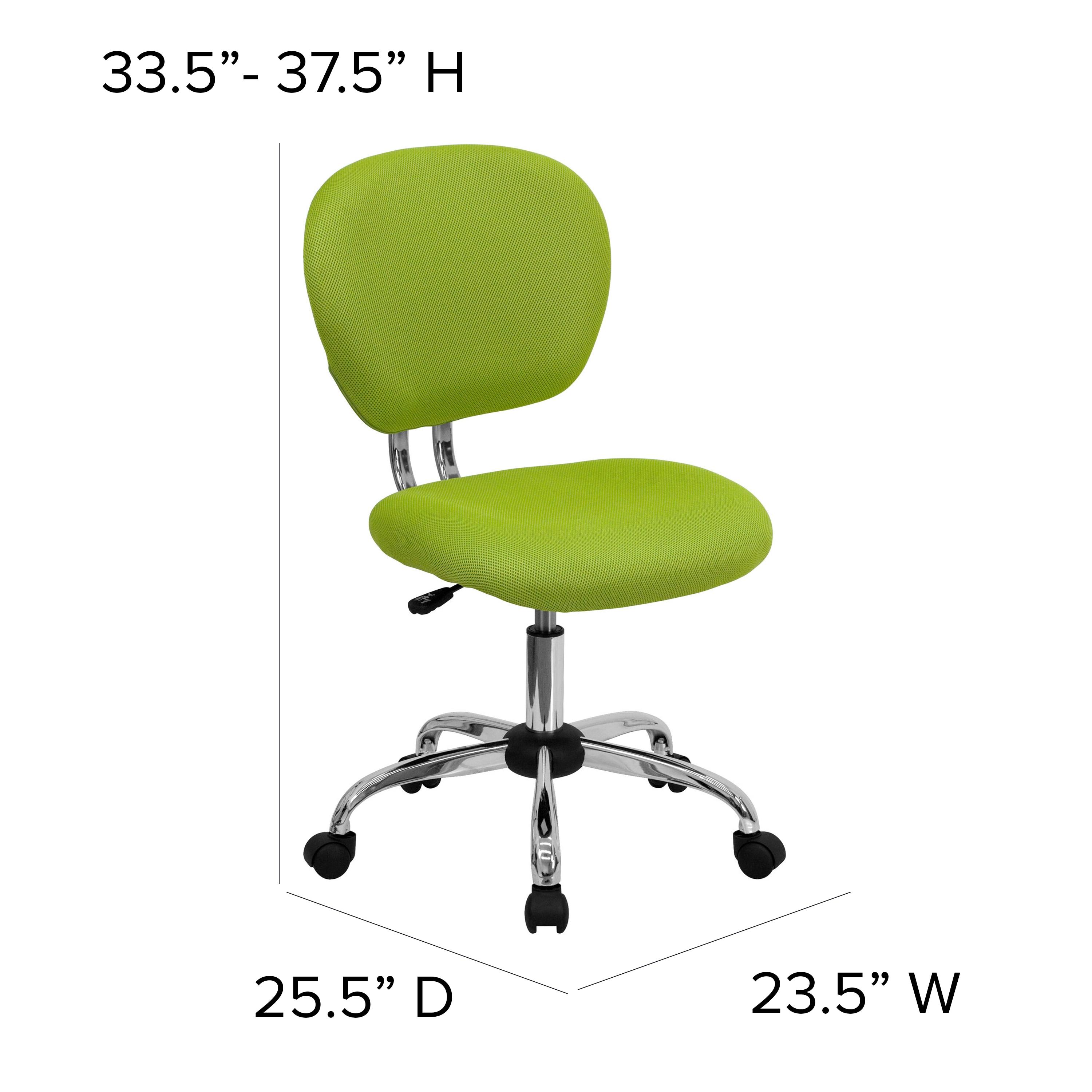 Flash Furniture Mid-Back Apple Green Mesh Padded Swivel Task Office Chair with Chrome Base