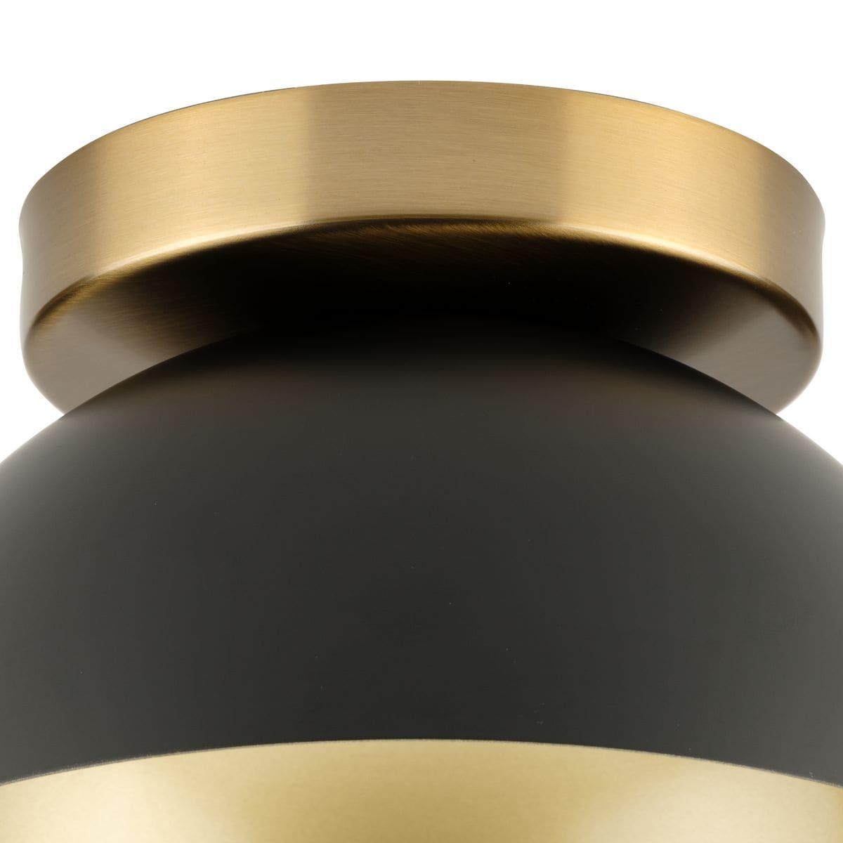 Eva Collection One-Light Matte Black Mid-Century Modern Flush Mount Light