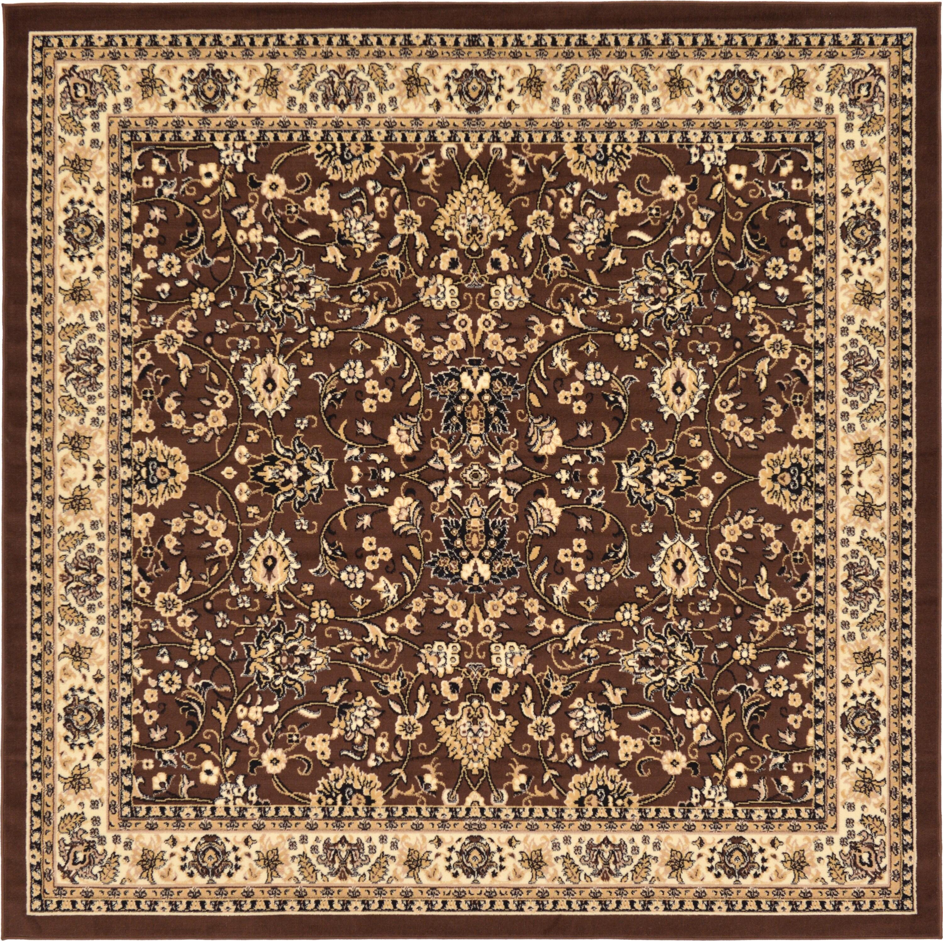 Unique Loom 8' 0 x 8' 0 Sialk Hill Washington Brown Area Rug