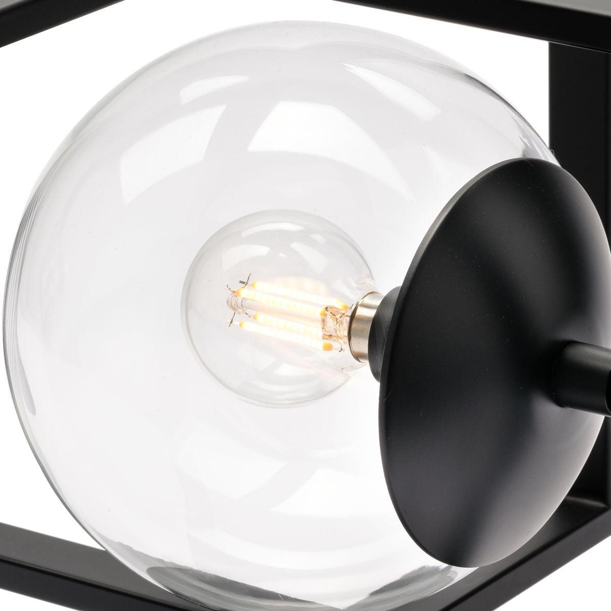Progress Lighting Atwell 1-Light Matte Black Semi-Flush Mount with Clear Globe Shade