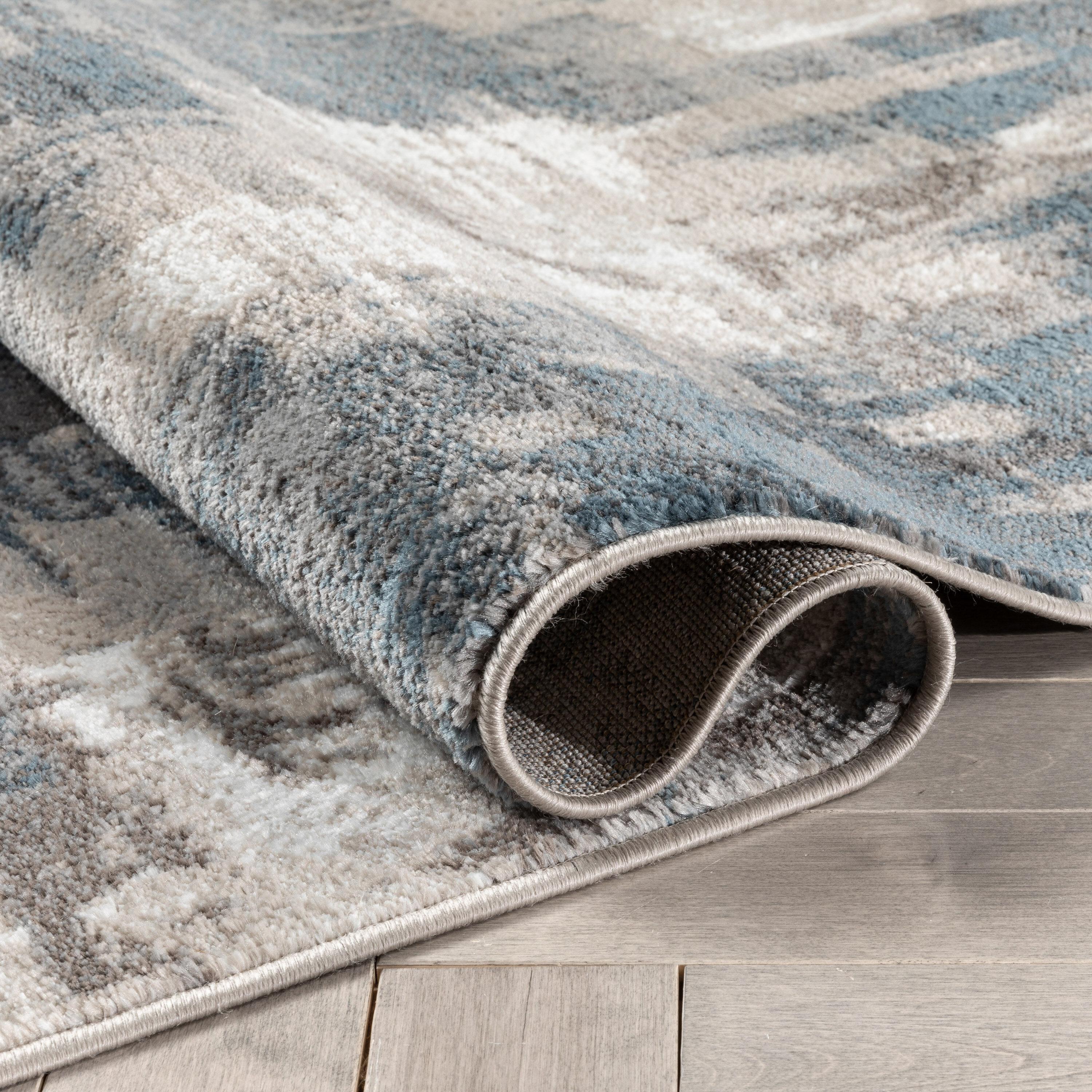 Verity Lilith Modern Abstract Grey Blue Rug