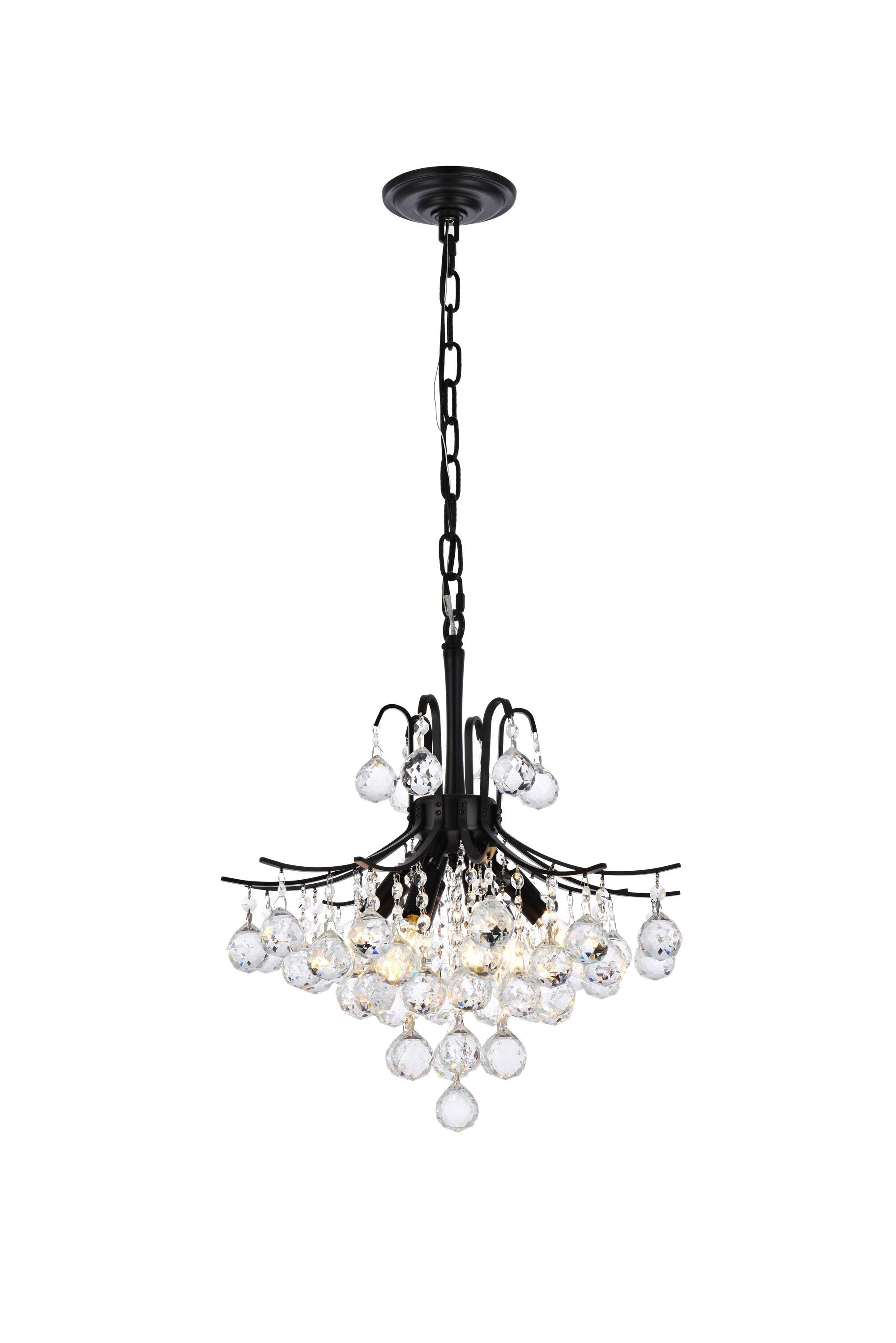 Elegant Lighting Toureg 16 inch black pendant