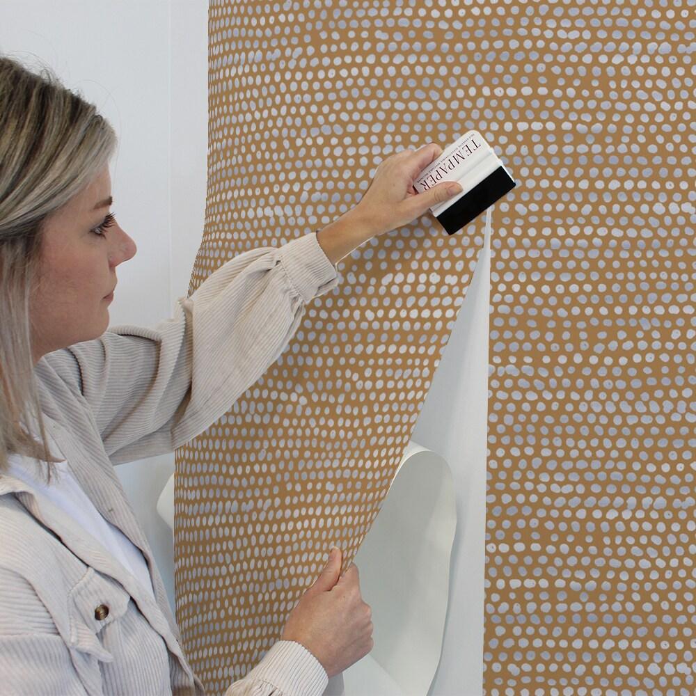 Tempaper & Co. Moire Dots Removable Peel and Stick Wallpaper, Toasted Turmeric Dots, 28 sq. ft.: Vinyl, Self-Adhesive, Modern Decor