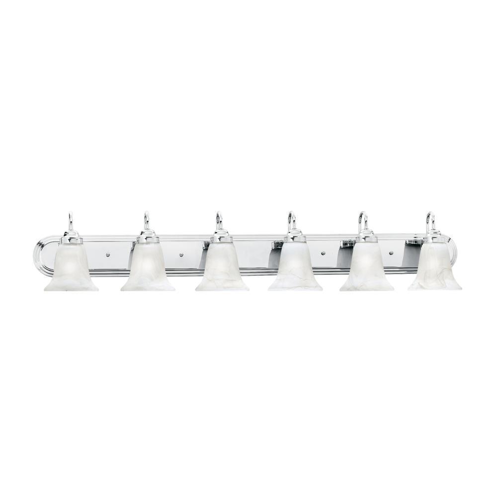 Chrome 6-Light Frosted Glass Wall Lamp