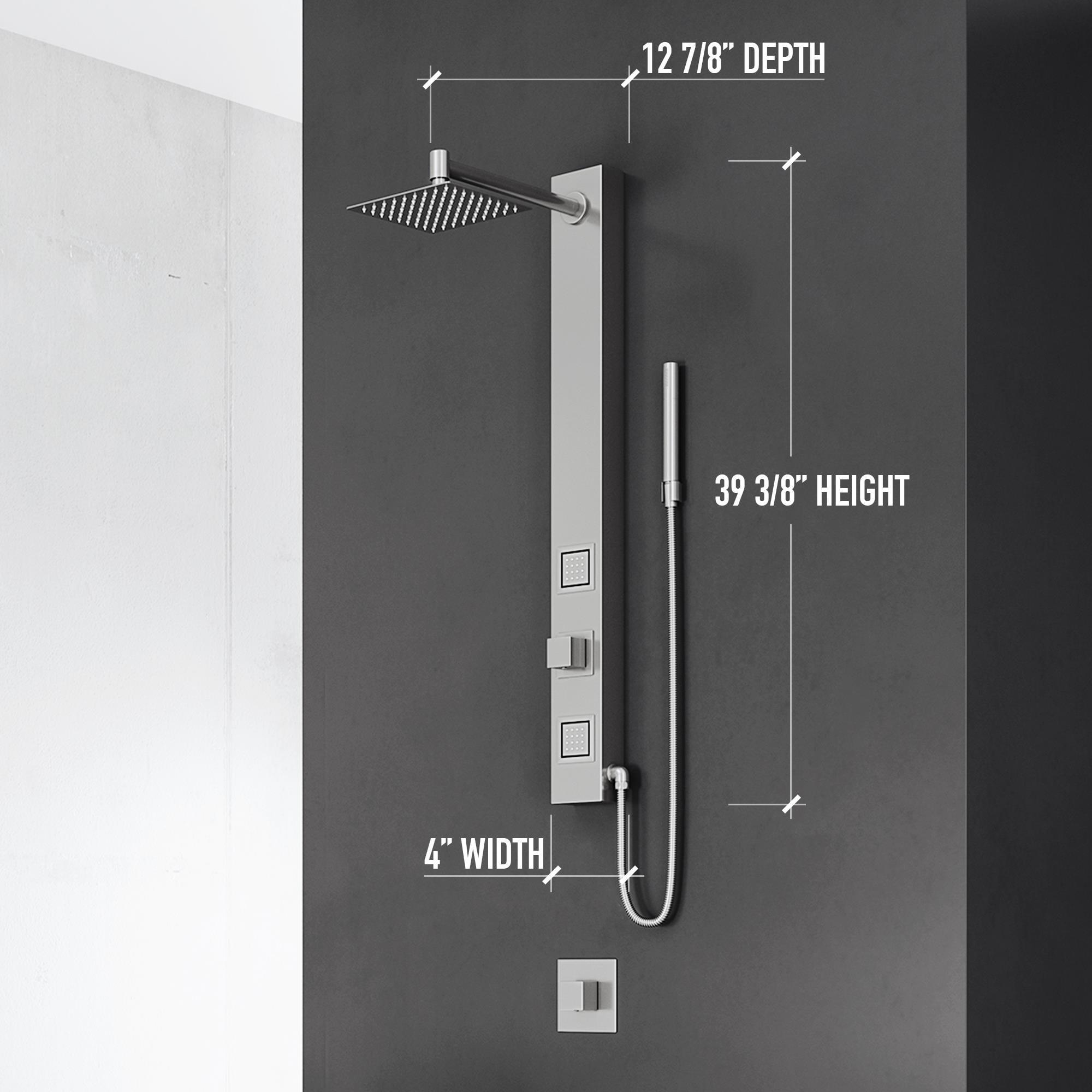 Orchid 39" H X 4" W 2-Jet Shower System with Hand Wand - Requires existing shower head connection