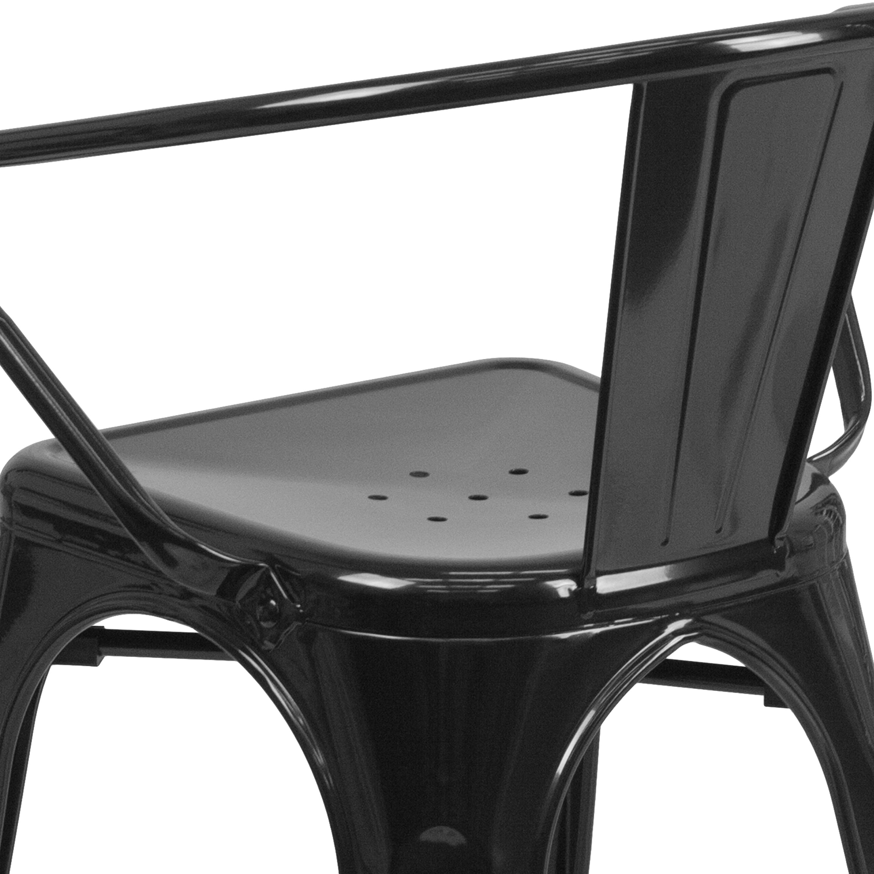 Hucheson Metal Indoor-Outdoor Chair with Arms