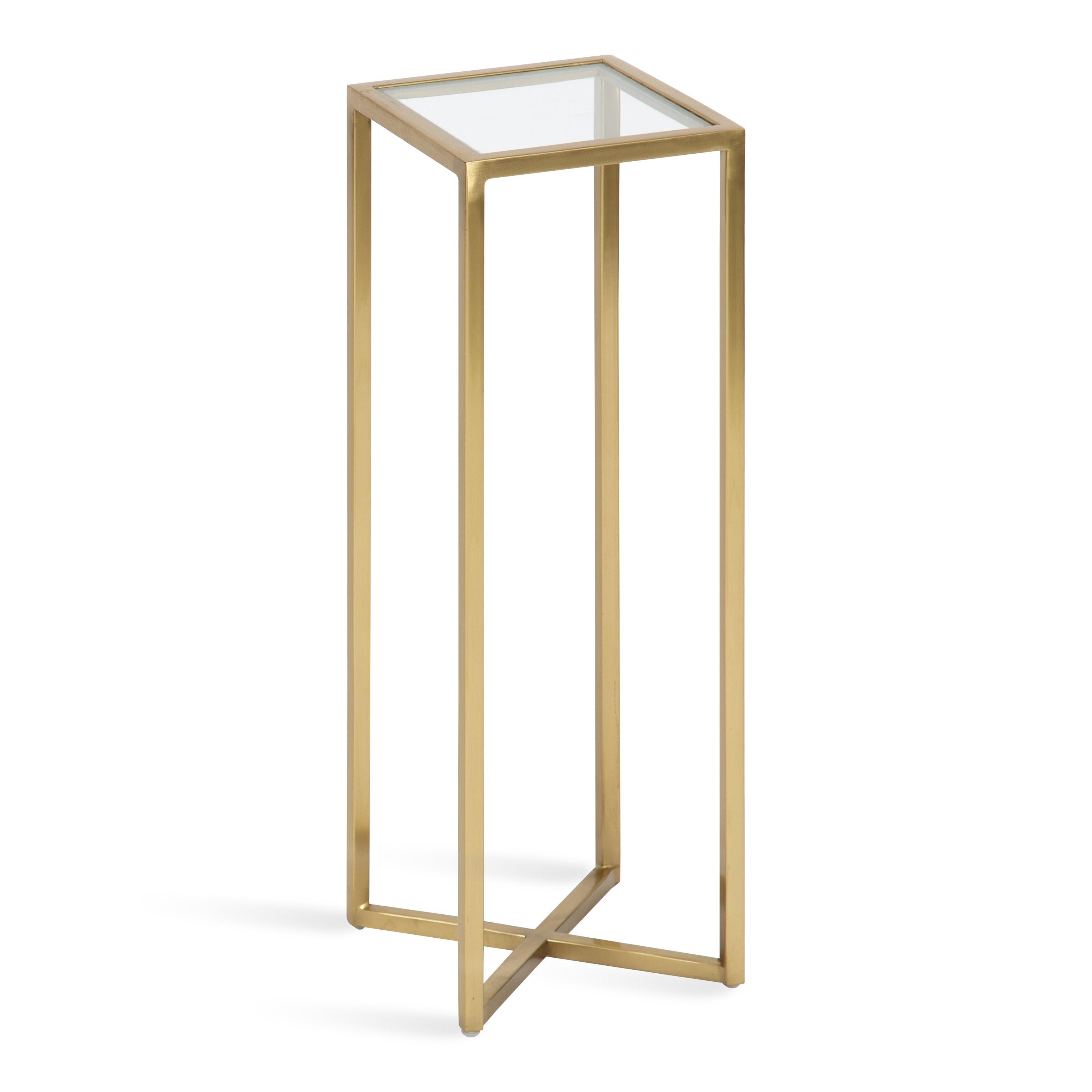 Kate and Laurel Jaspur Square Metal Drink Table, 7x7x21, Gold