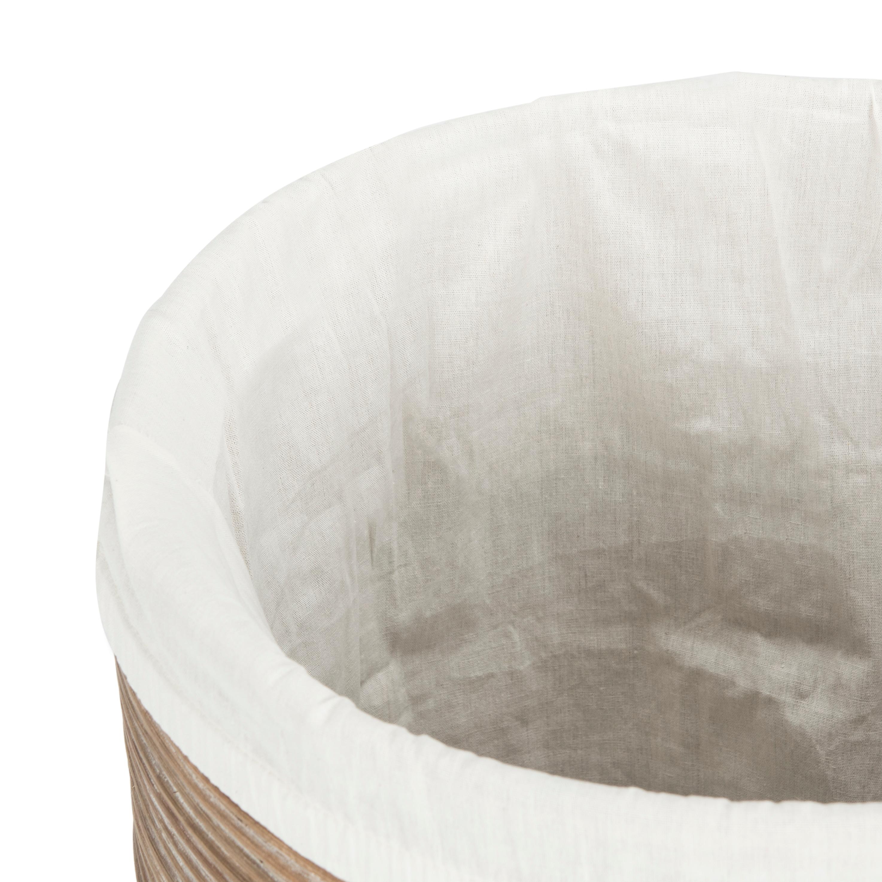 Wellington Laundry Basket with Liner - HAC6501 - White/Grey White Wash - Safavieh