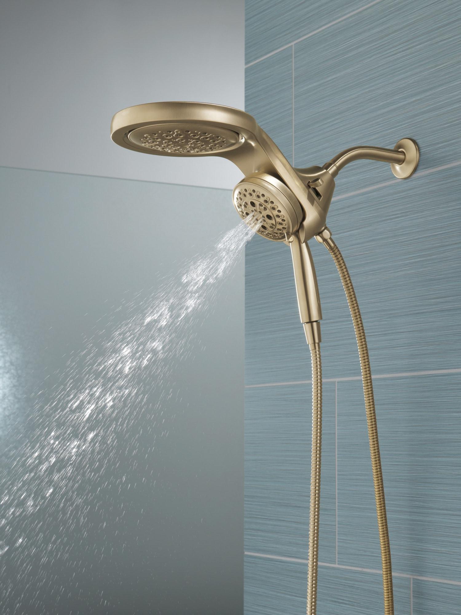 Hydrorain 5 Spray Dual Shower Head and Handheld Shower with Lumicoat and H2Okinetic 2.5 GPM