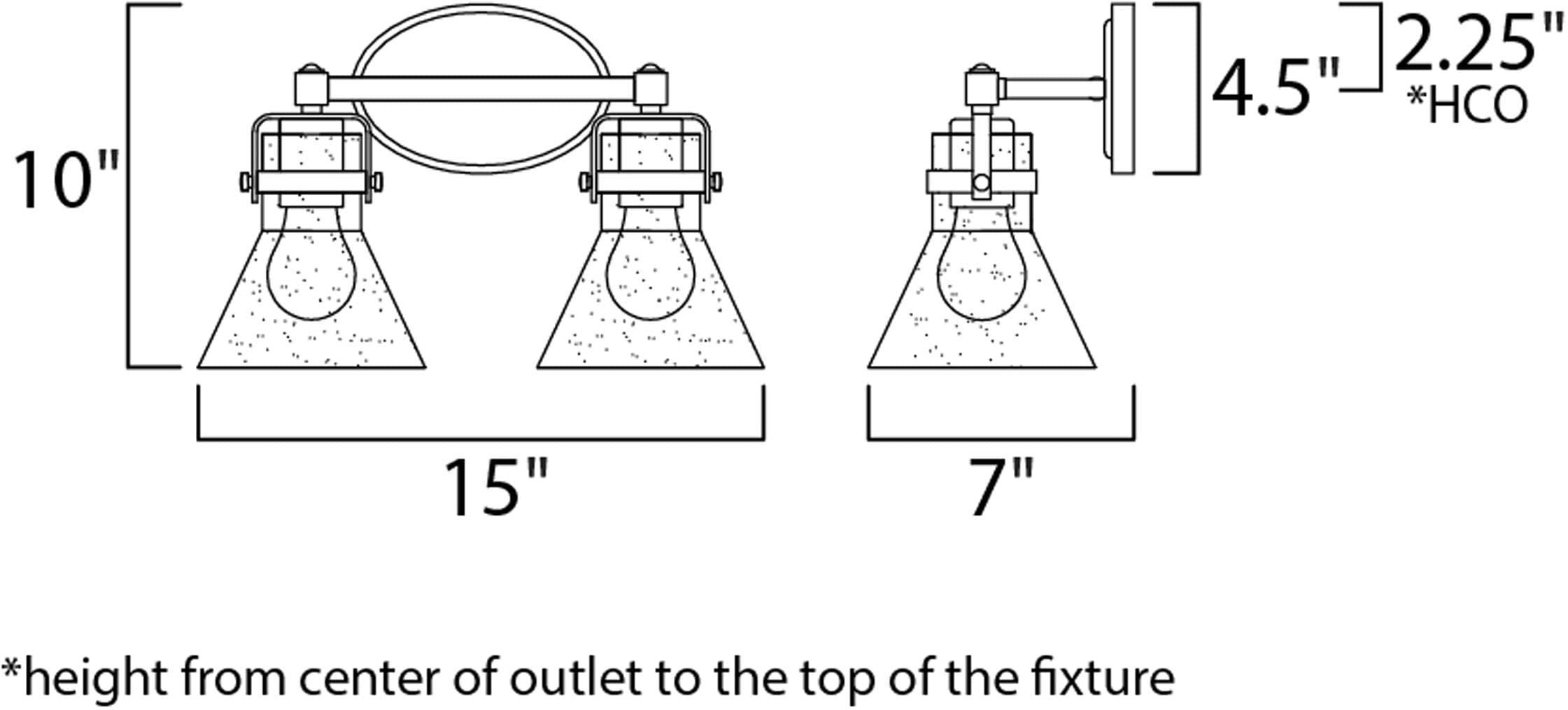 Maxim Lighting Seafarer 15-in 2-Light Oil-Rubbed Bronze Coastal Vanity Light