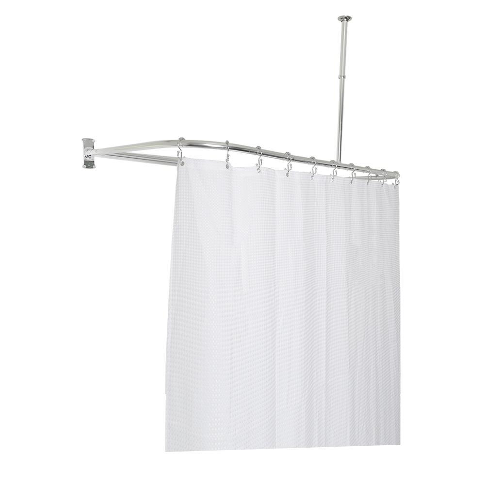 Utopia Alley Aluminum 61" D-Shape Fixed Shower Curtain Rod