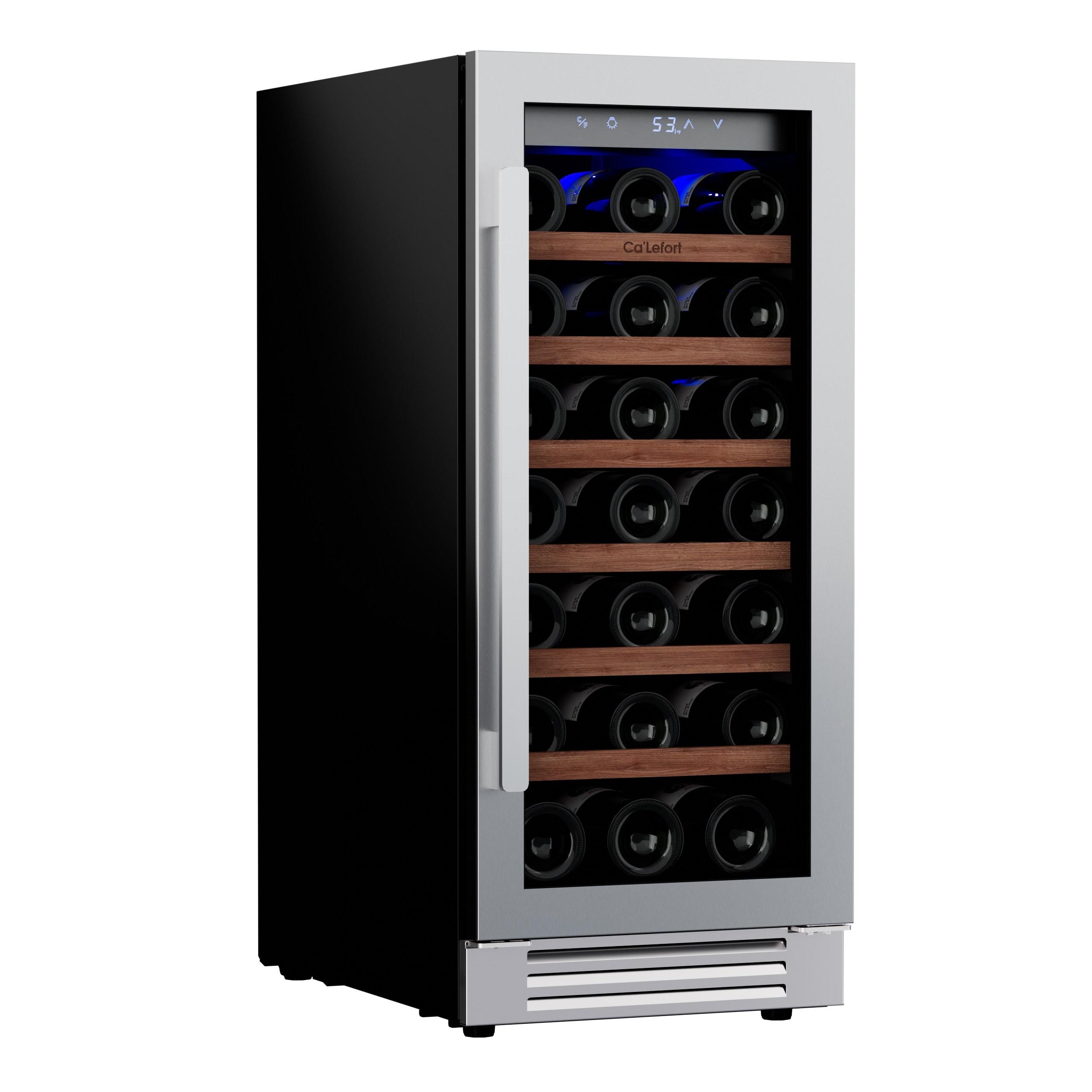 Ca'Lefort 15inch Wine Cooler Refrigerator,33 Bottle Wine Fridge Single Zone with Stainless Steel Reversible Tempered Glass Door