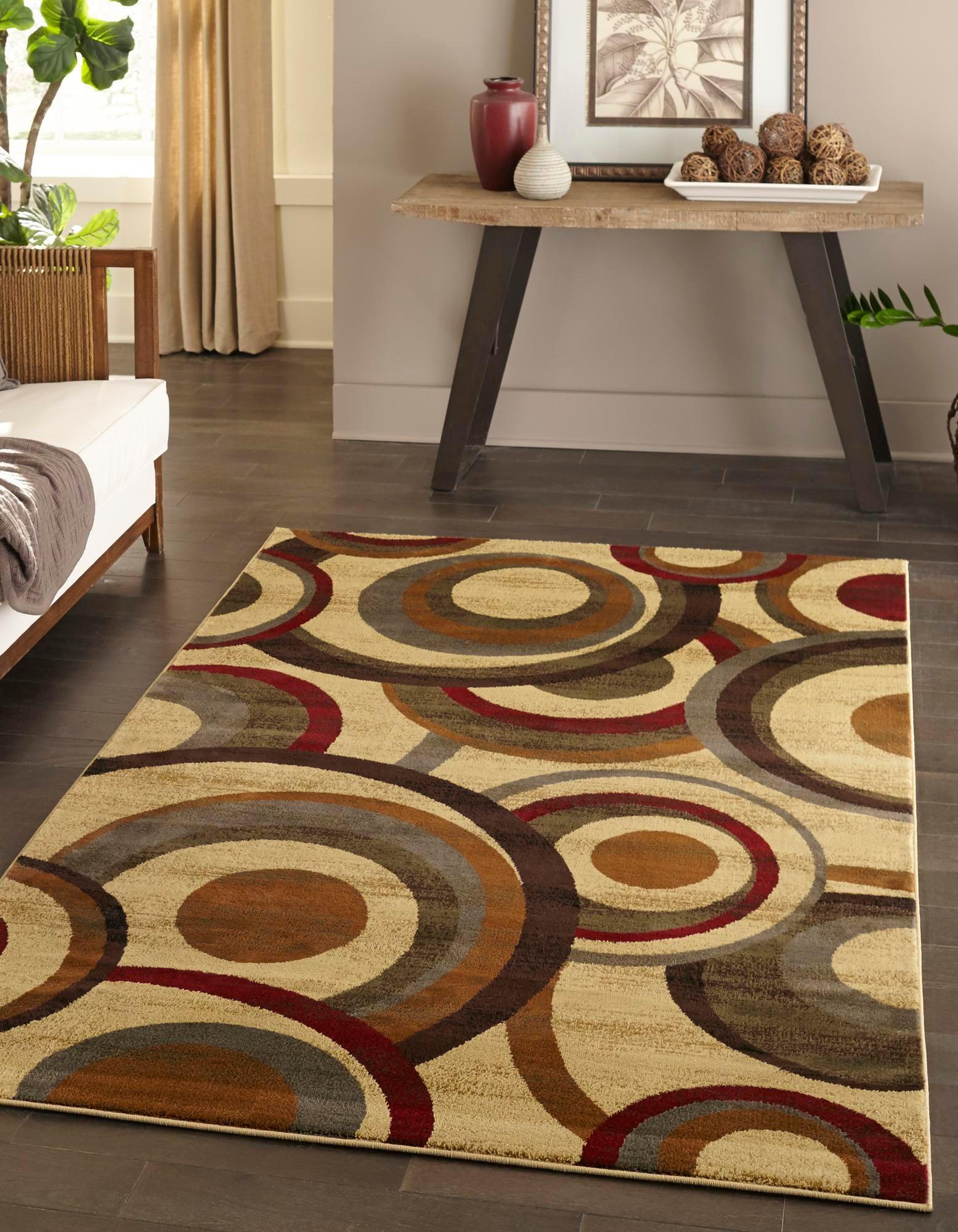 Unique Loom Barista Collection Area Rug - Kona (7' 10" x 10' Rectangle Beige/Black)