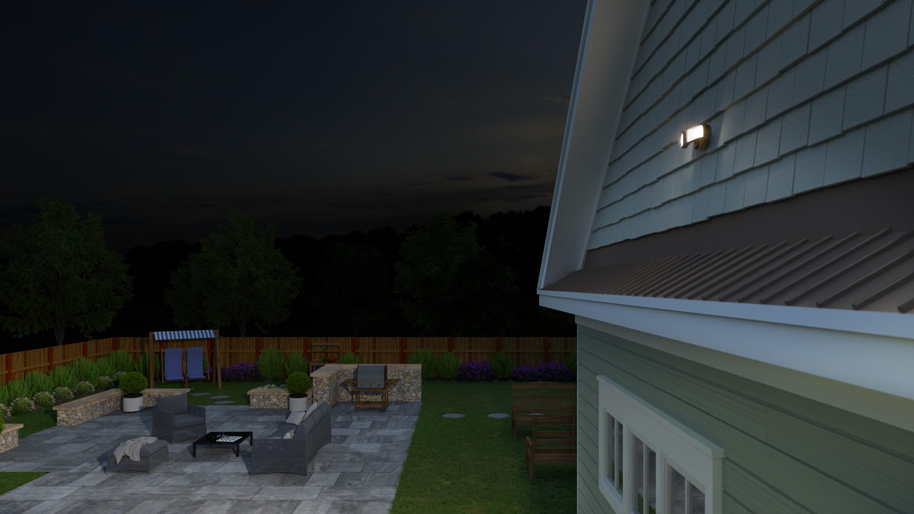 Lithonia Lighting 2 - Head Hardwired Dusk to Dawn Outdoor Security Flood Light