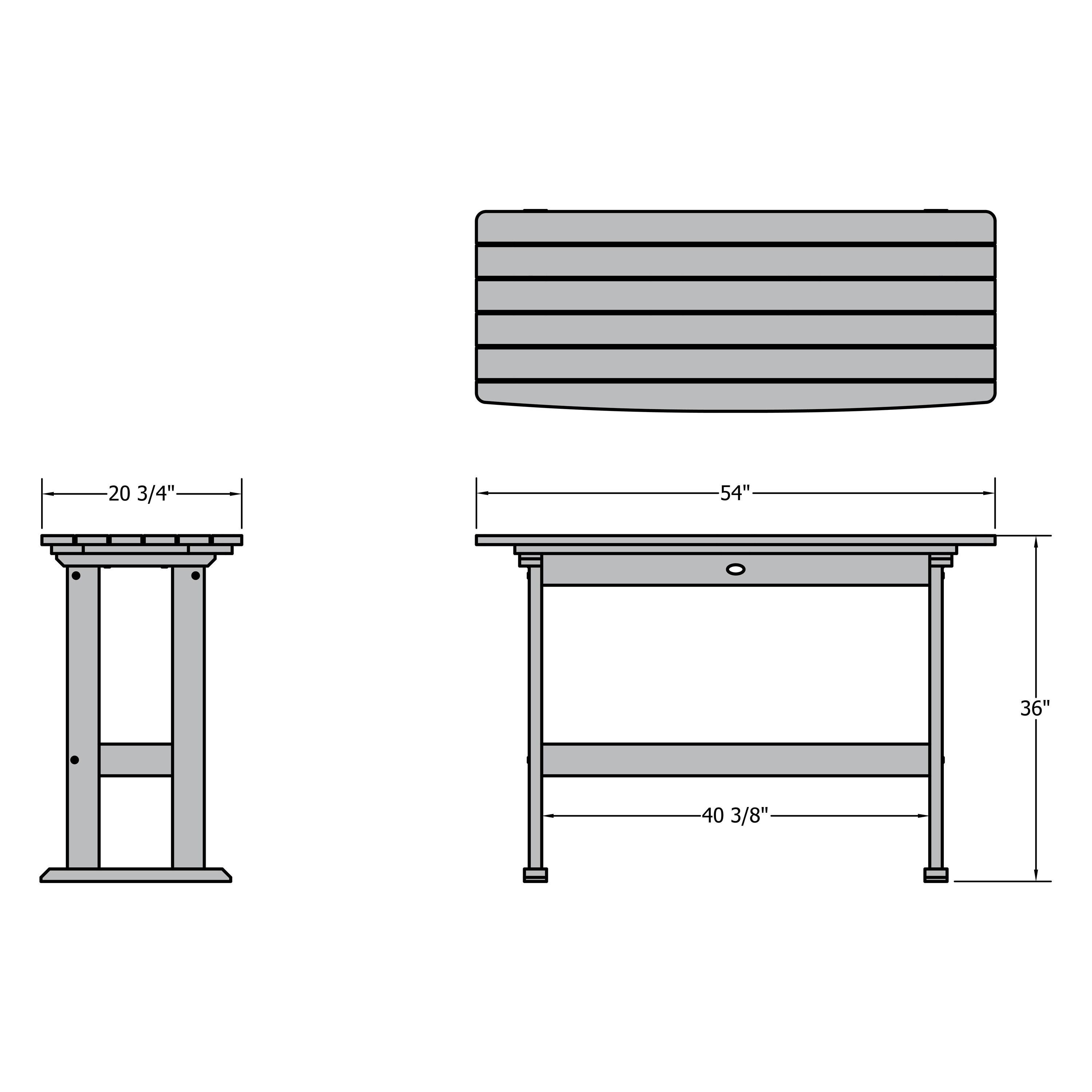 Highwood Lehigh Balcony Table - Bar Height, Outdoor, Eco-friendly, Synthetic Wood