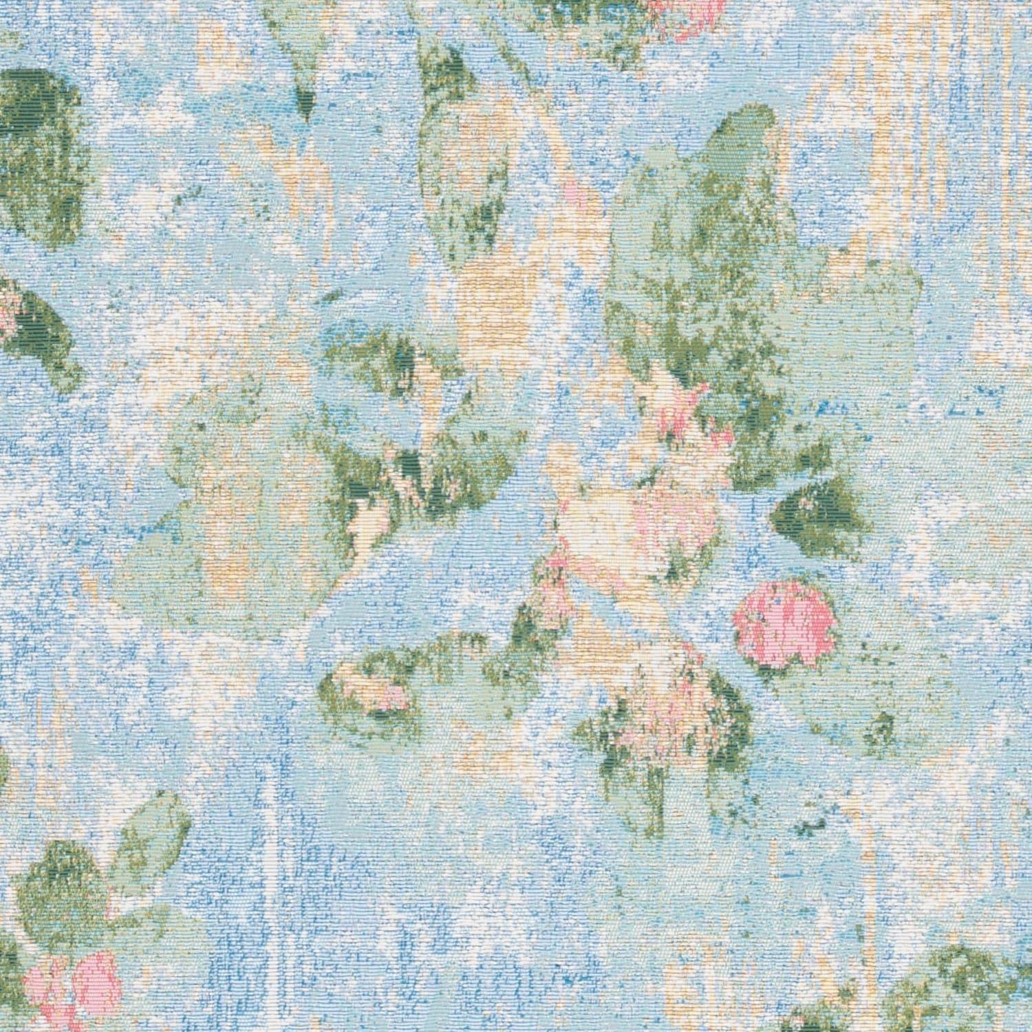 Barbados BAR522 Power Loomed Indoor and Outdoor Area Rug - Light Blue/Green - 5'3"x7'6" - Safavieh.