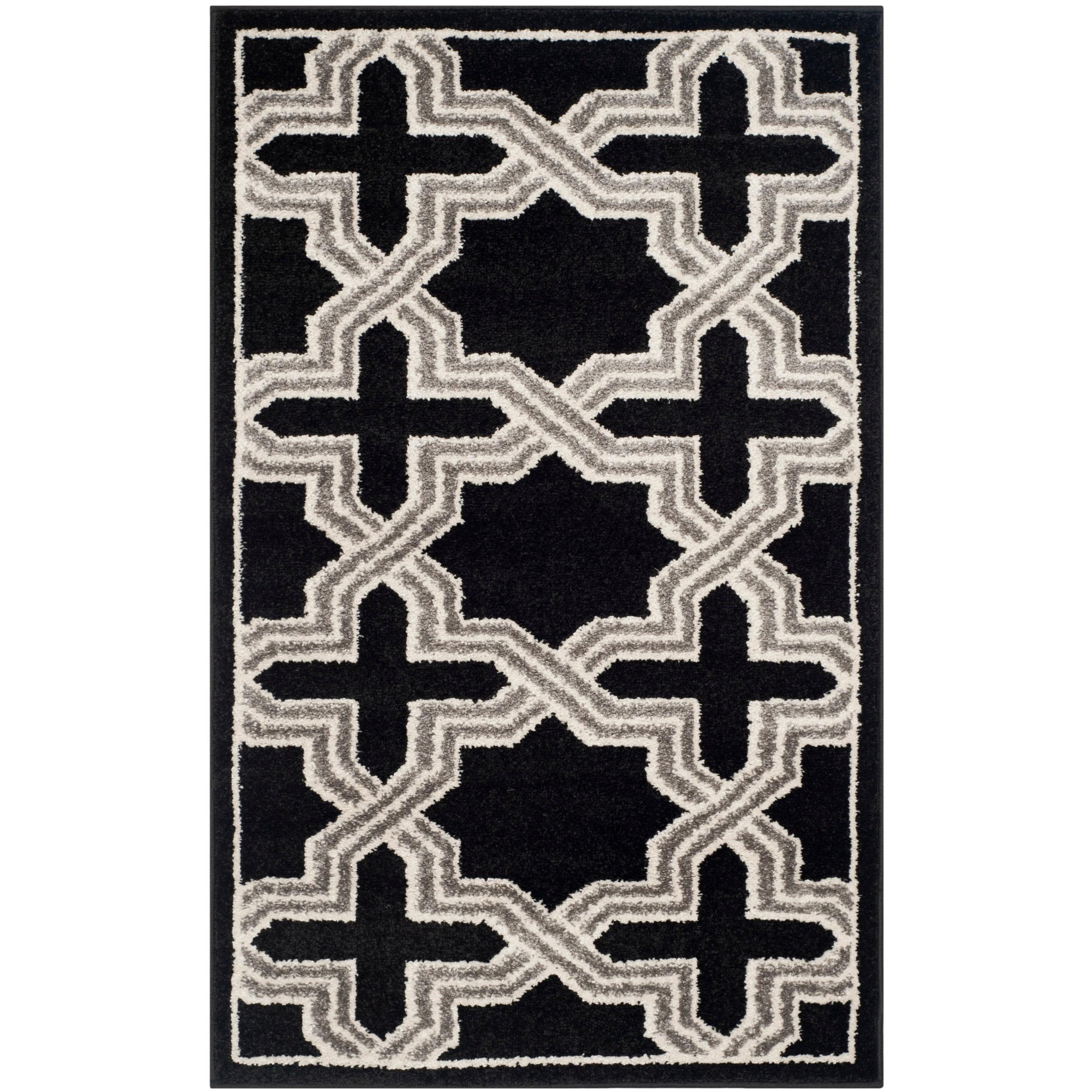Amherst AMT418 Power Loomed Accent Rug - Anthracite/Grey - 2'6"x4' - Safavieh.