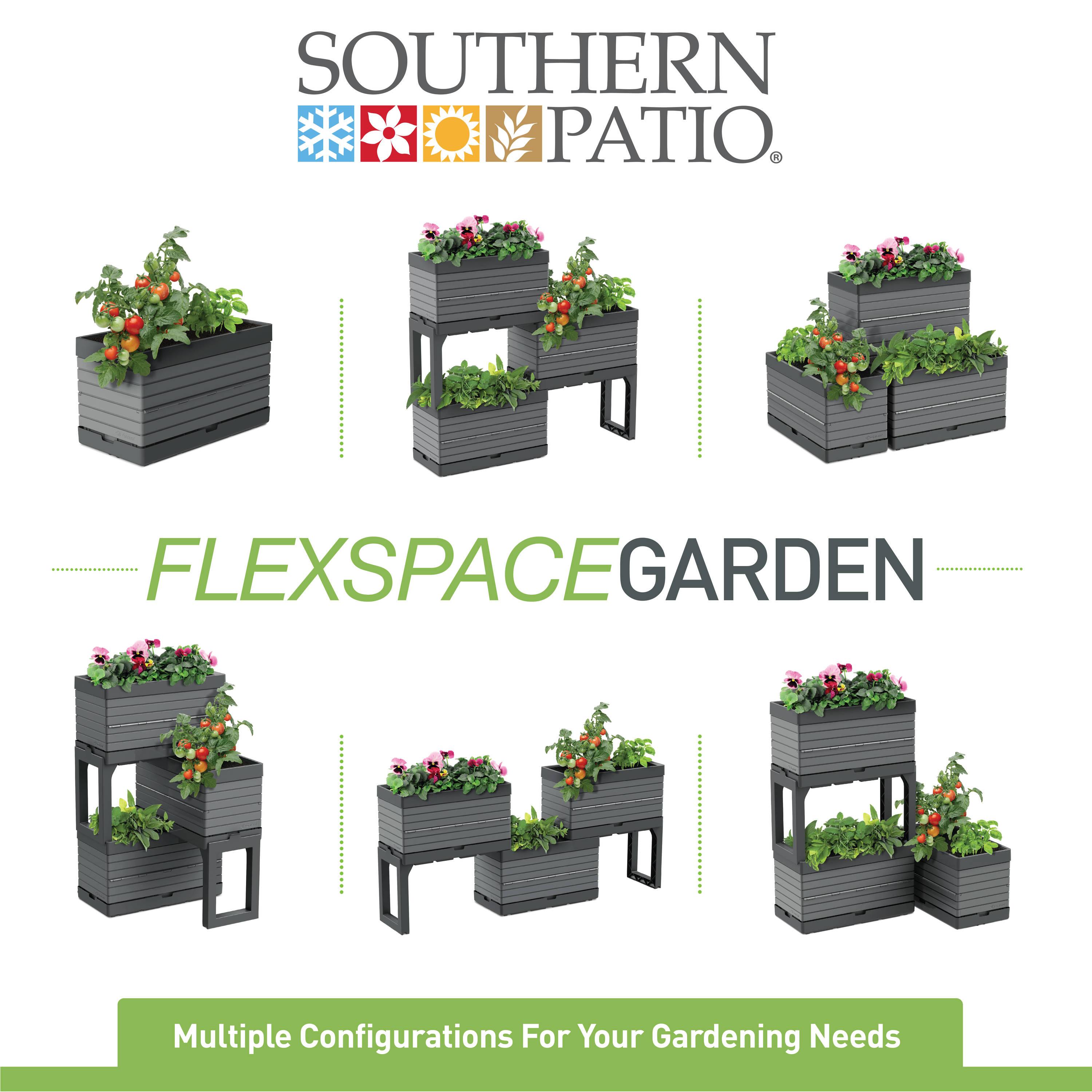 Southern Patio FlexSpace Tiered Modular Grey Raised Garden Bed Planter - Southern Patio