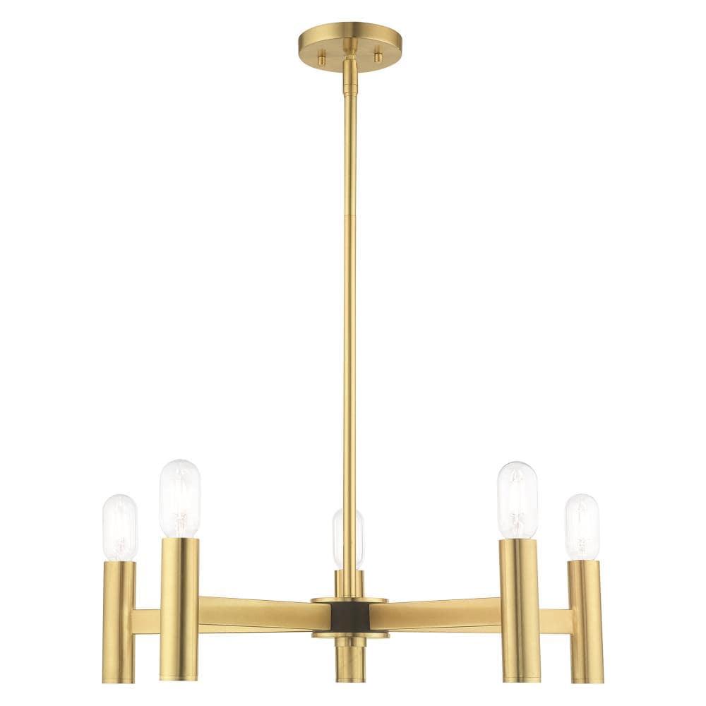 Livex Lighting Copenhagen 5 - Light Chandelier in  Satin Brass