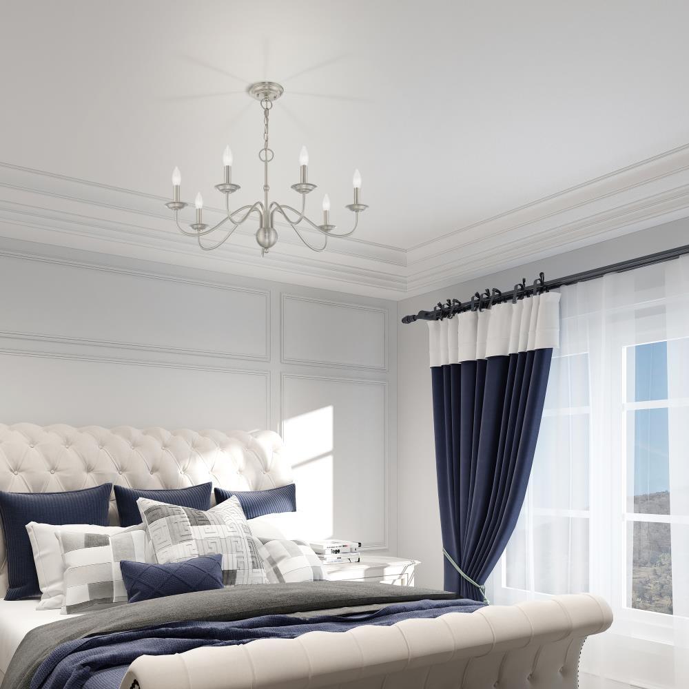 Elegant Windsor Brushed Nickel 7-Light Plug-in Chandelier
