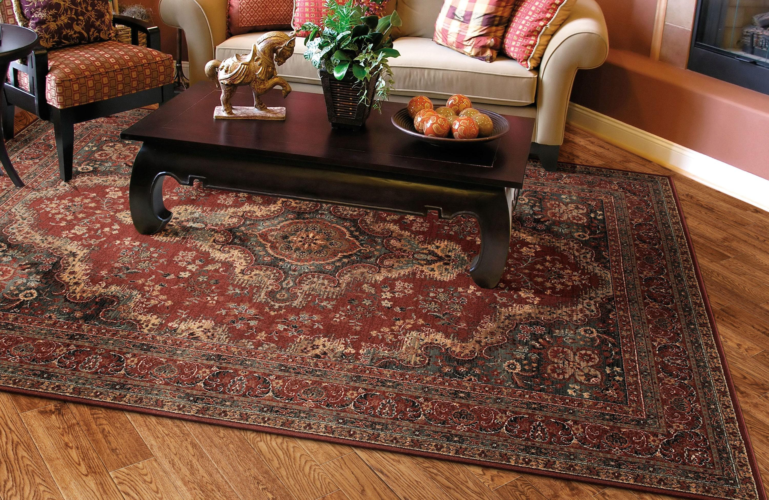 Couristan Old World Classics Kerman Medallion Wool Area Rug, 4'6" x 6'6", Burgundy