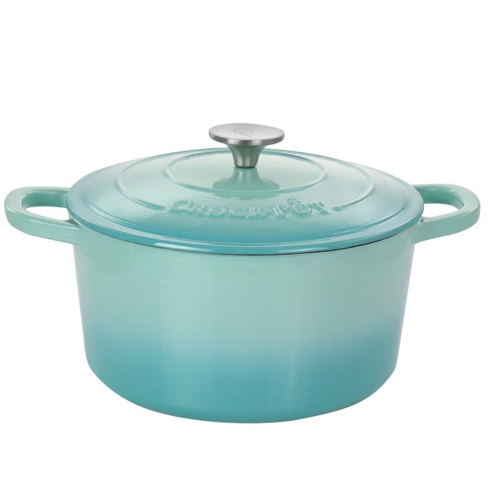 Oster 5 qt. Non-Stick Cast Iron Round Dutch Oven with Lid