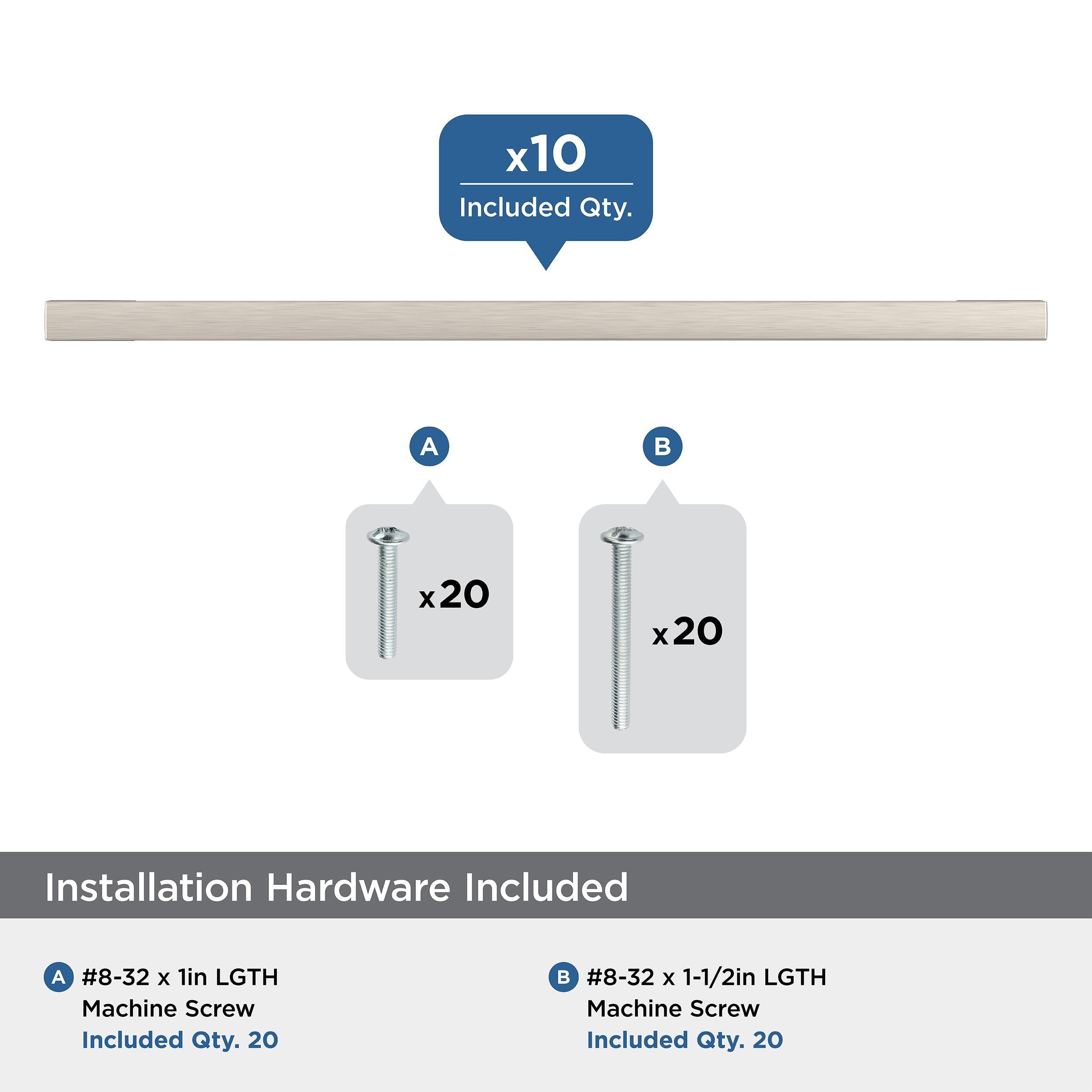 8.63" Brushed Nickel Modern Cabinet Pull with Mounting Hardware