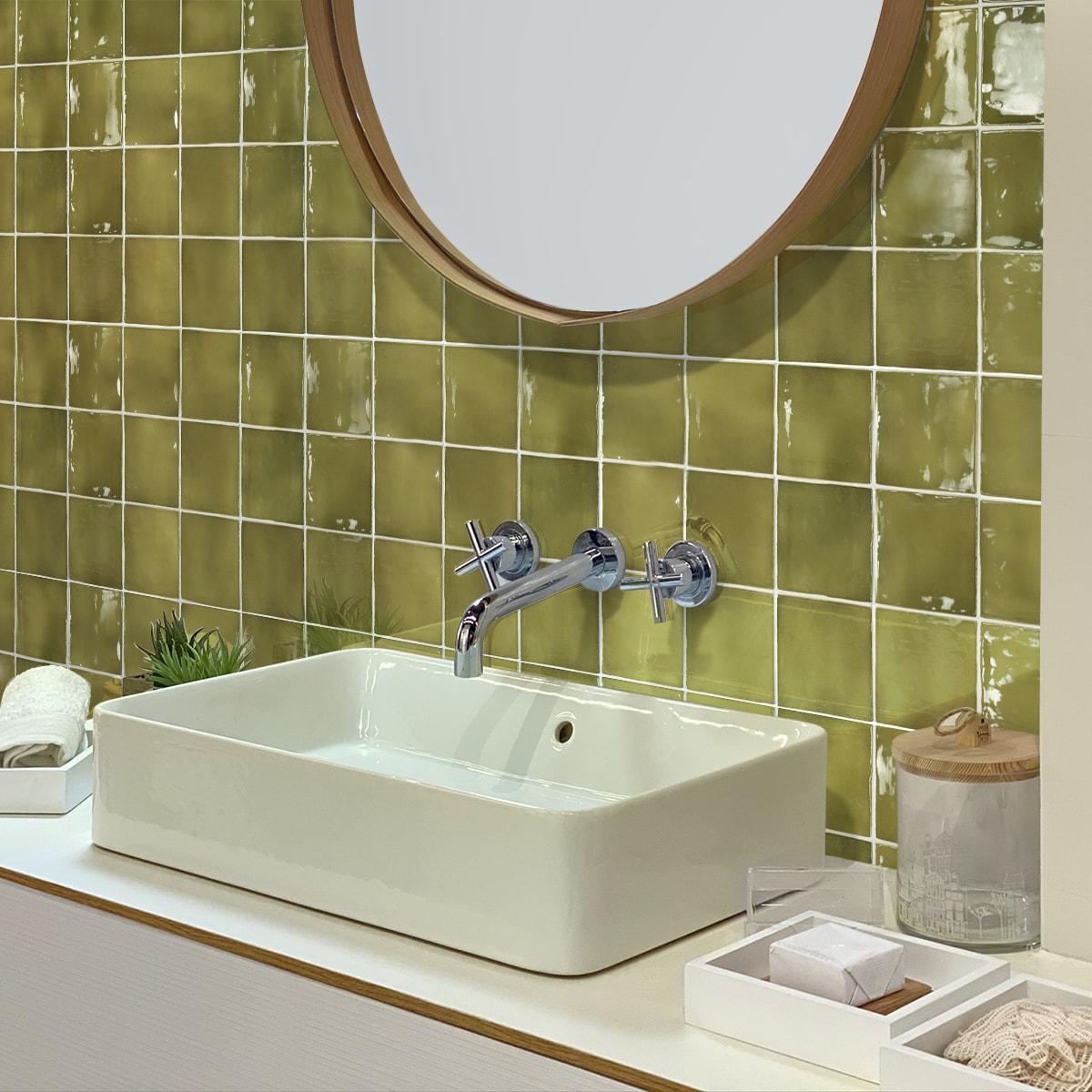 Silken 3.94 in. x 3.94 in. Glossy White Ceramic Square Wall and Floor Tile (6.46 sq. ft./case) (60-pack)