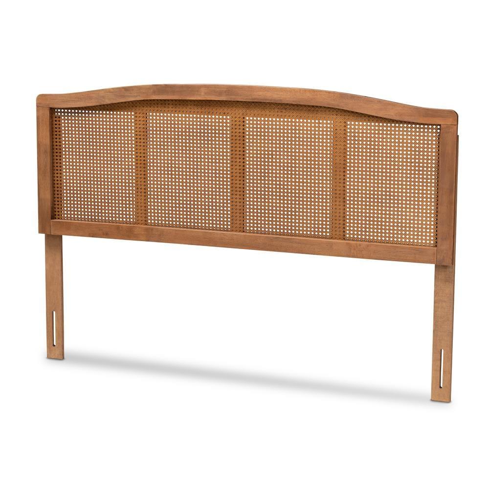 Bayou Breeze Amid a mid-century modern design, Auren's queen size headboard is crafted of wood, synthetic rattan, and ash walnut finished